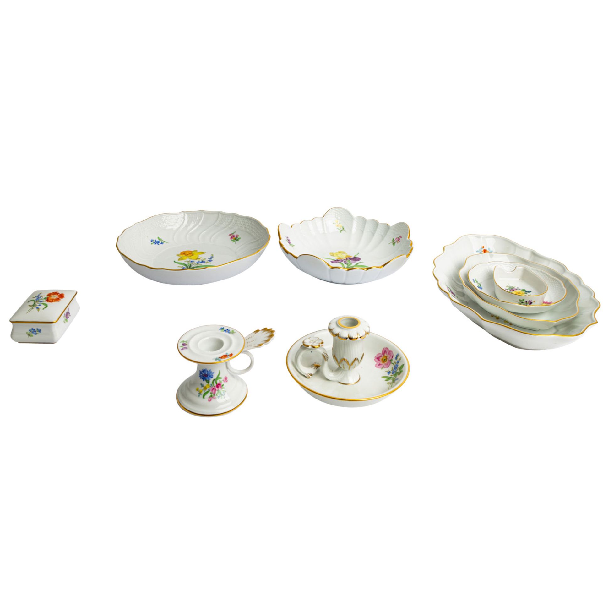 MEISSEN ca. 34-tlg. Konvolut 'Blumendekore', überwiegend 1. Wahl, 20. Jhd.: - Image 4 of 6