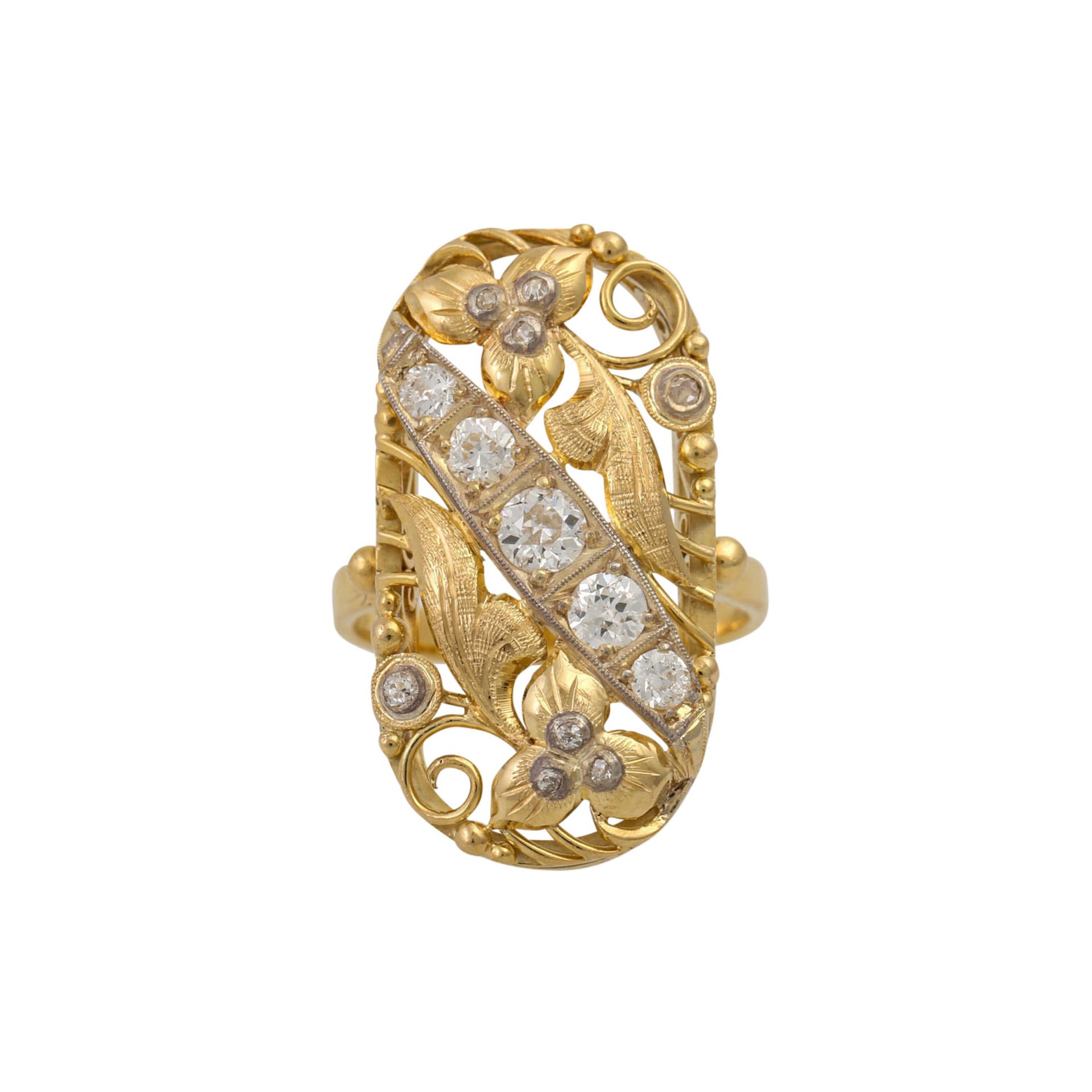 Ring mit Altschliffdiamanten zus. ca. 0,65 ct, - Image 2 of 4