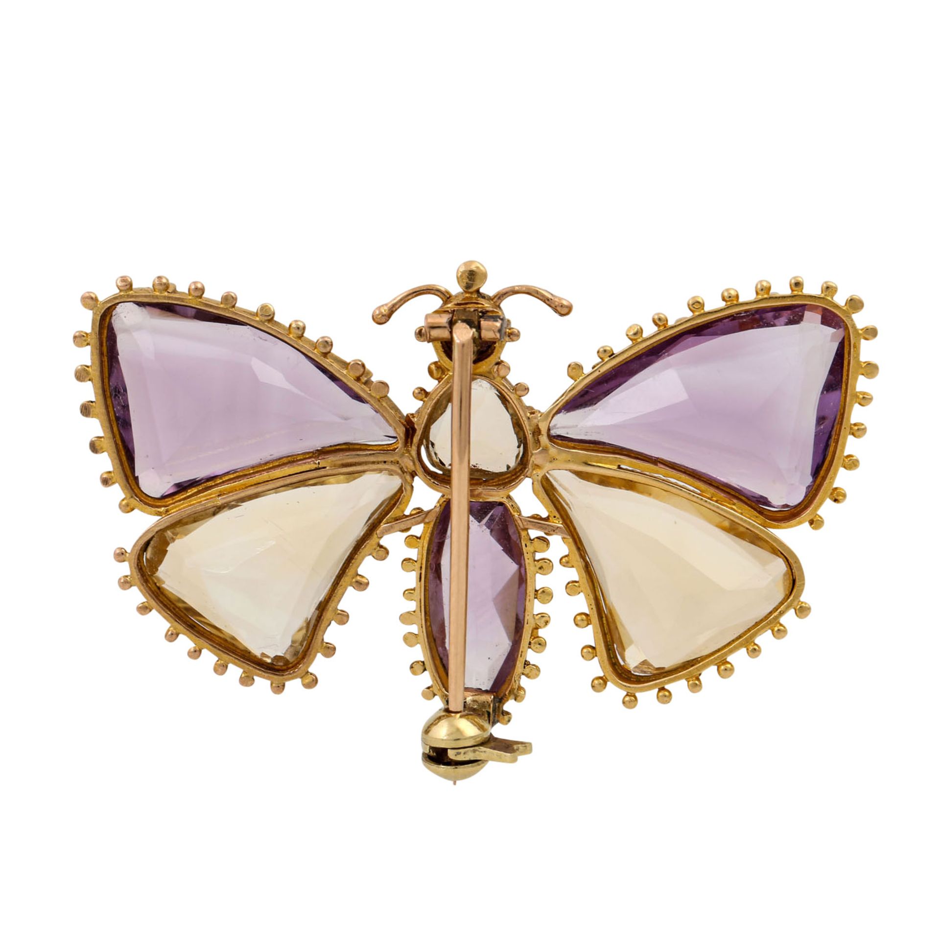 Brosche "Schmetterling" mit Amethysten und Citrinen - Image 3 of 4