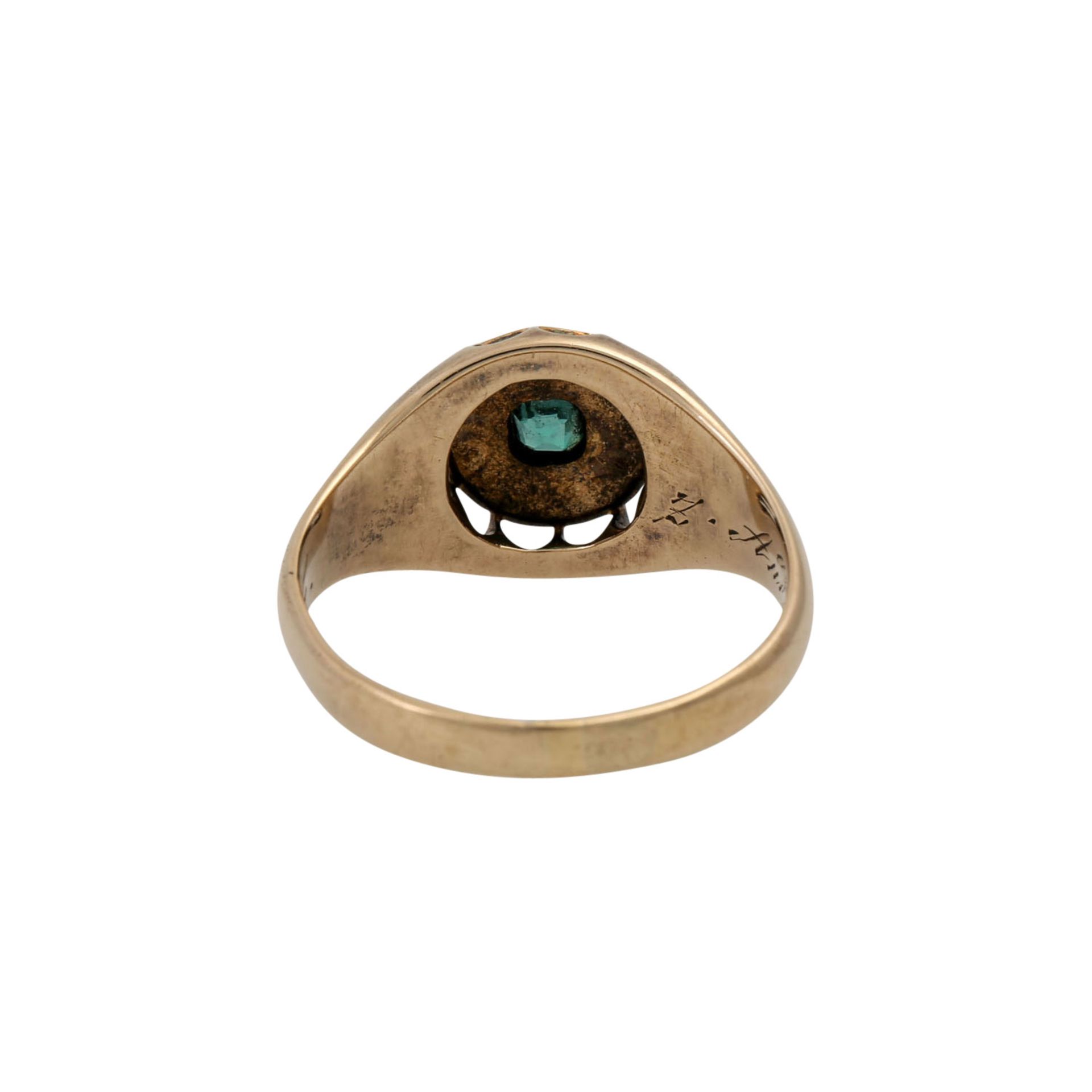 Ring mit Smaragd und Diamantrosen - Image 4 of 4