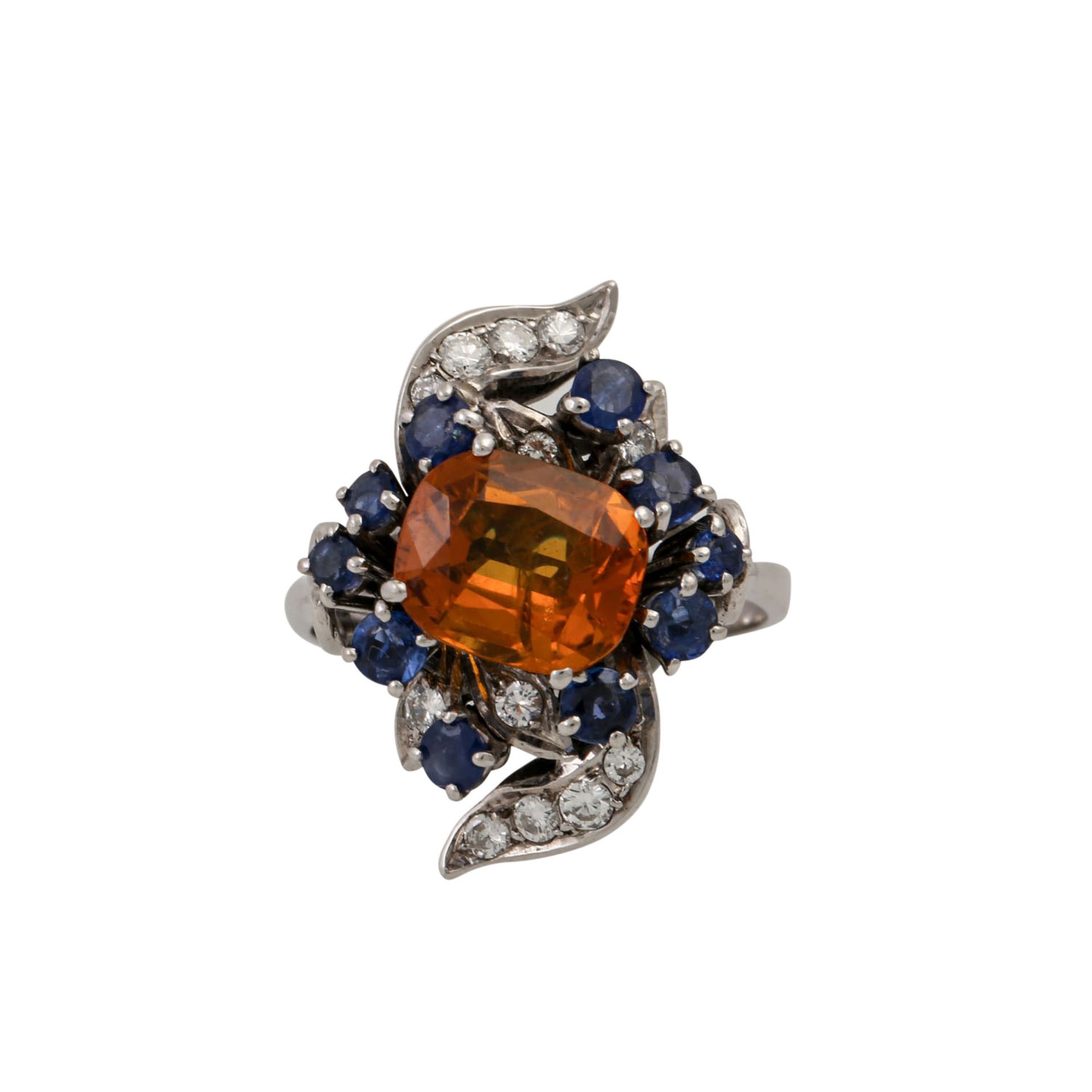 Ring mit orangefarbenem Saphir - Image 2 of 4