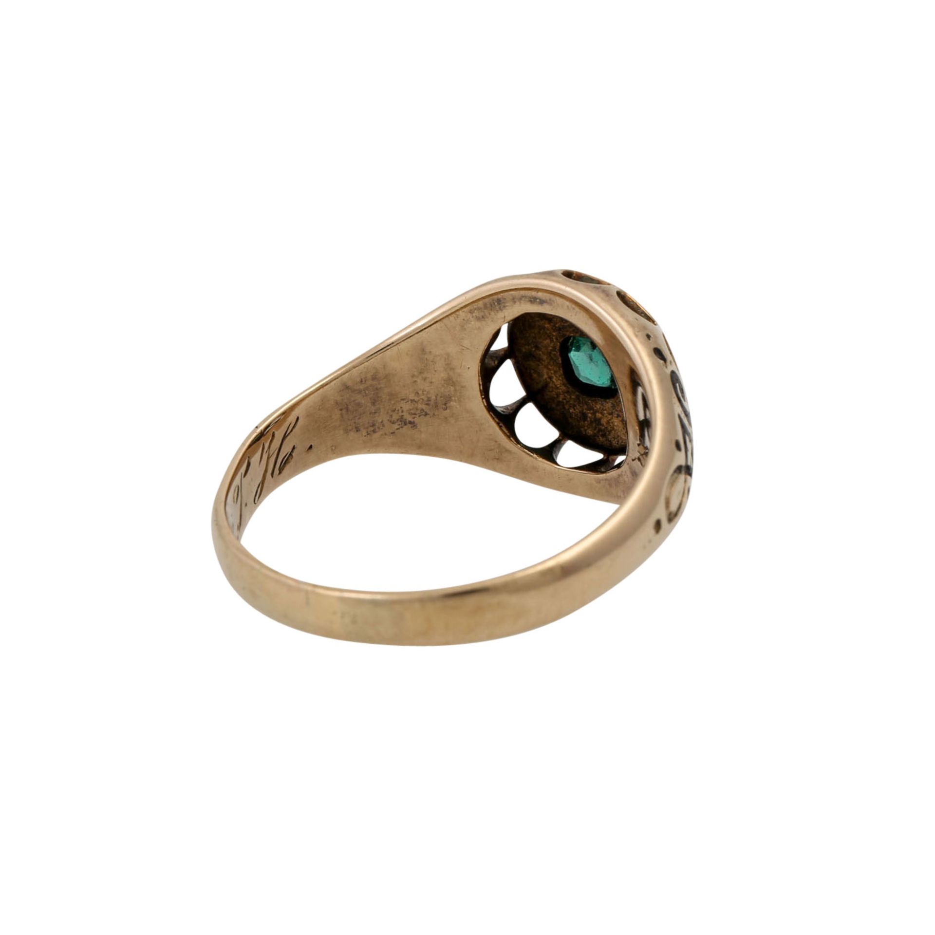 Ring mit Smaragd und Diamantrosen - Image 3 of 4