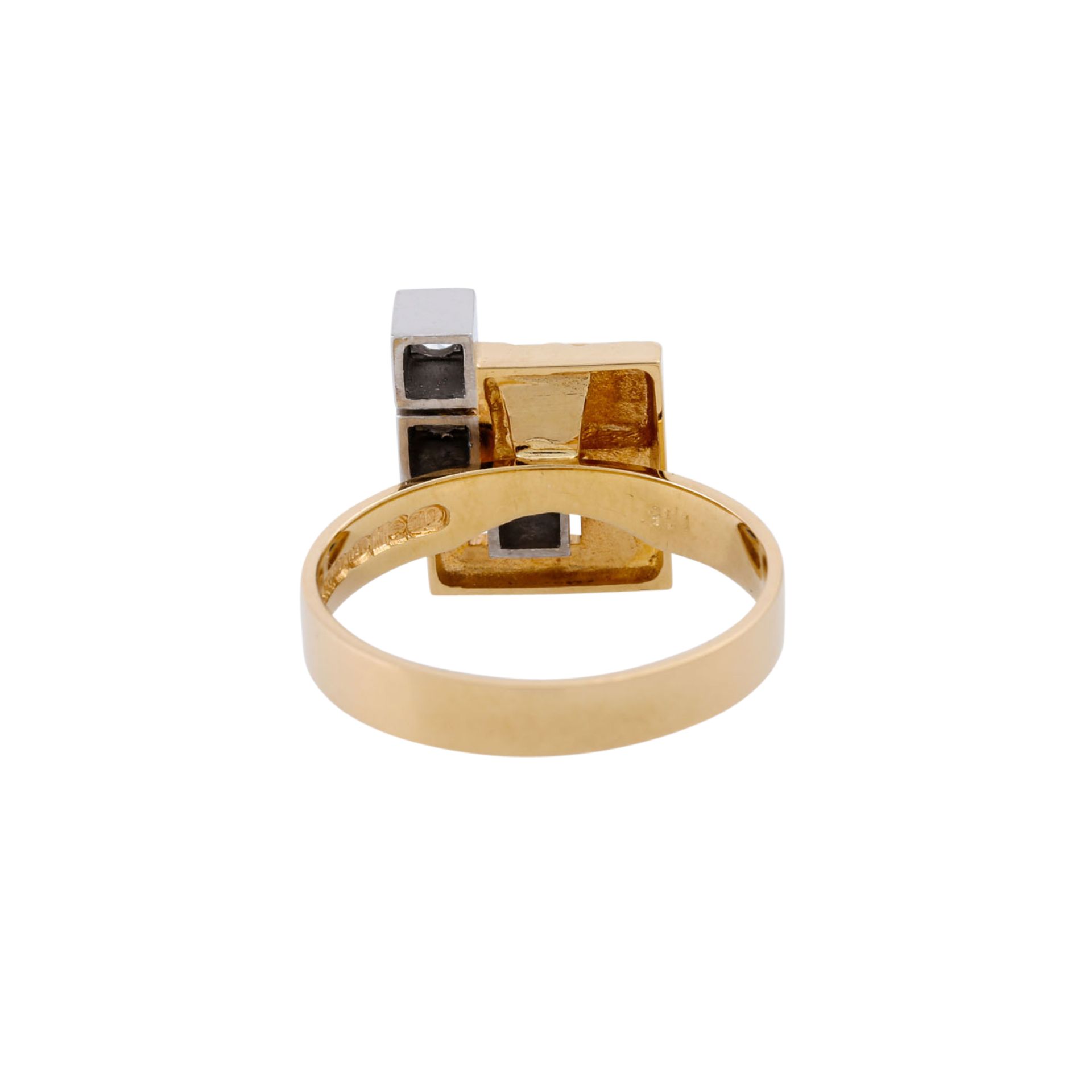 LAPPONIA Ring mit 3 Brillanten von zus. ca. 0,15 ct, - Bild 4 aus 4