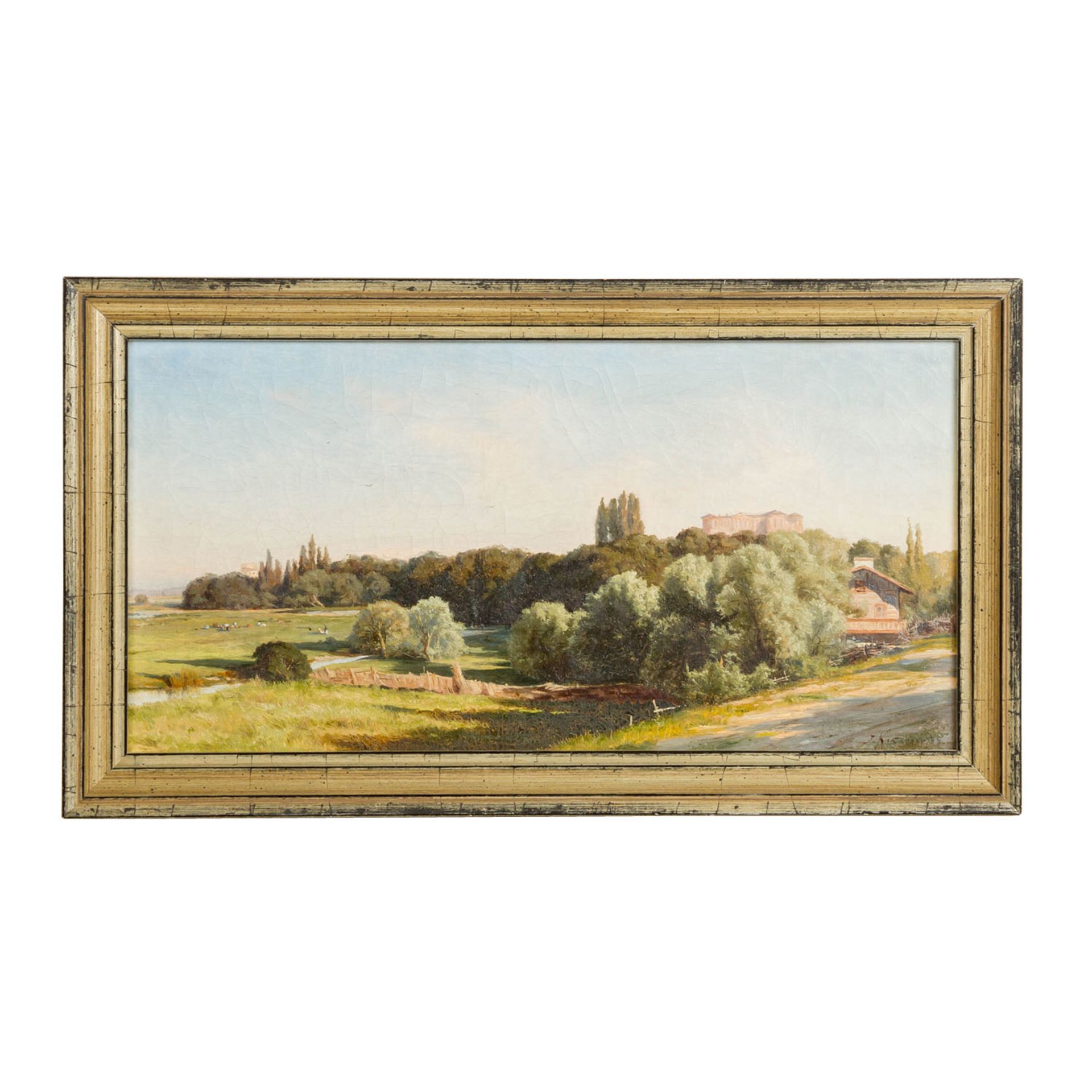 KRATSCHKOWSKIJ, JOSEF JESTAFIEWITSCH (auch Krackovskij, Iosif E., 1854-1914), "Landschaft mit Schlos - Image 2 of 4