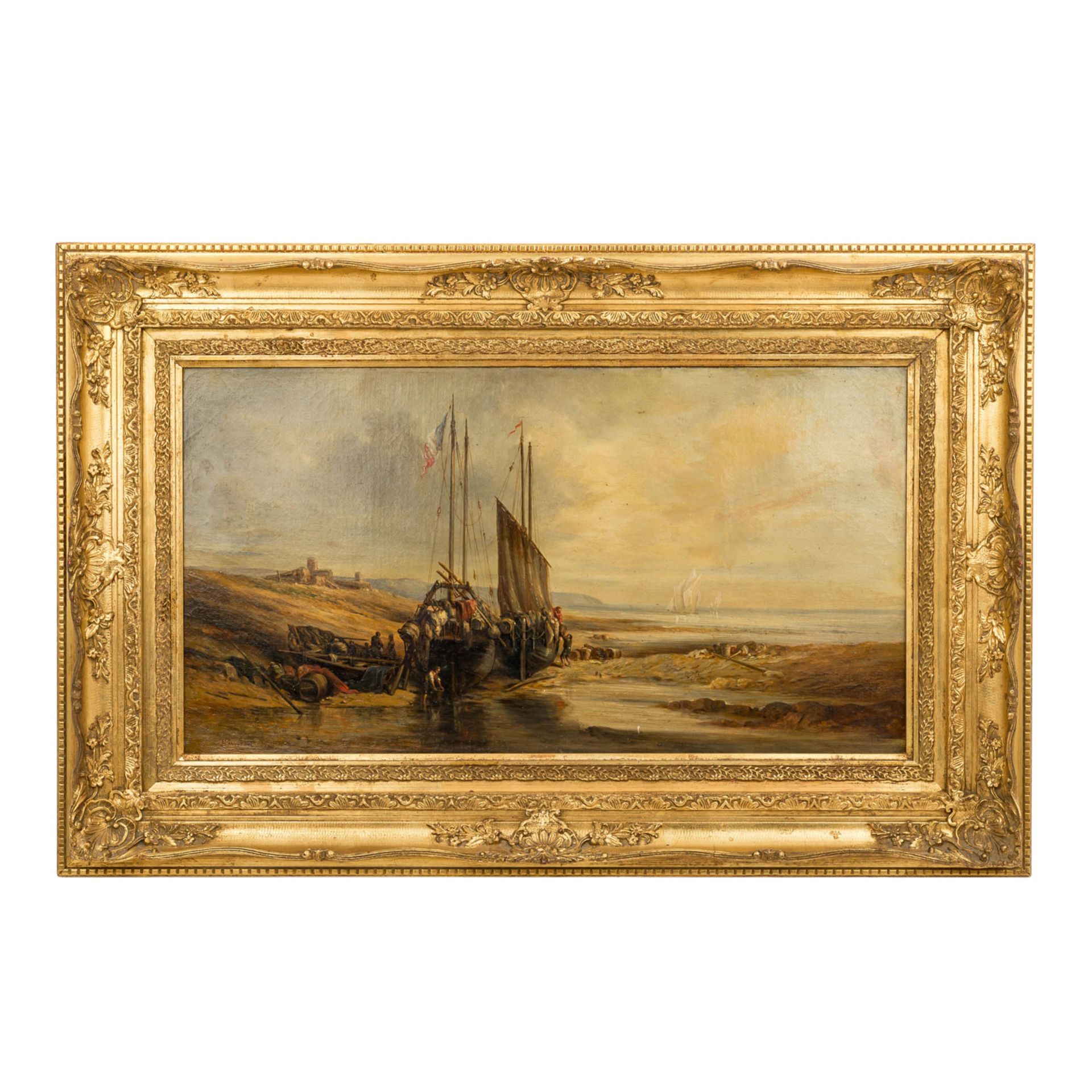 KOEKKOEK, HERMANUS I (1815-1882), "Fischer bei ihren Segelschiffen am Strand", - Bild 2 aus 11