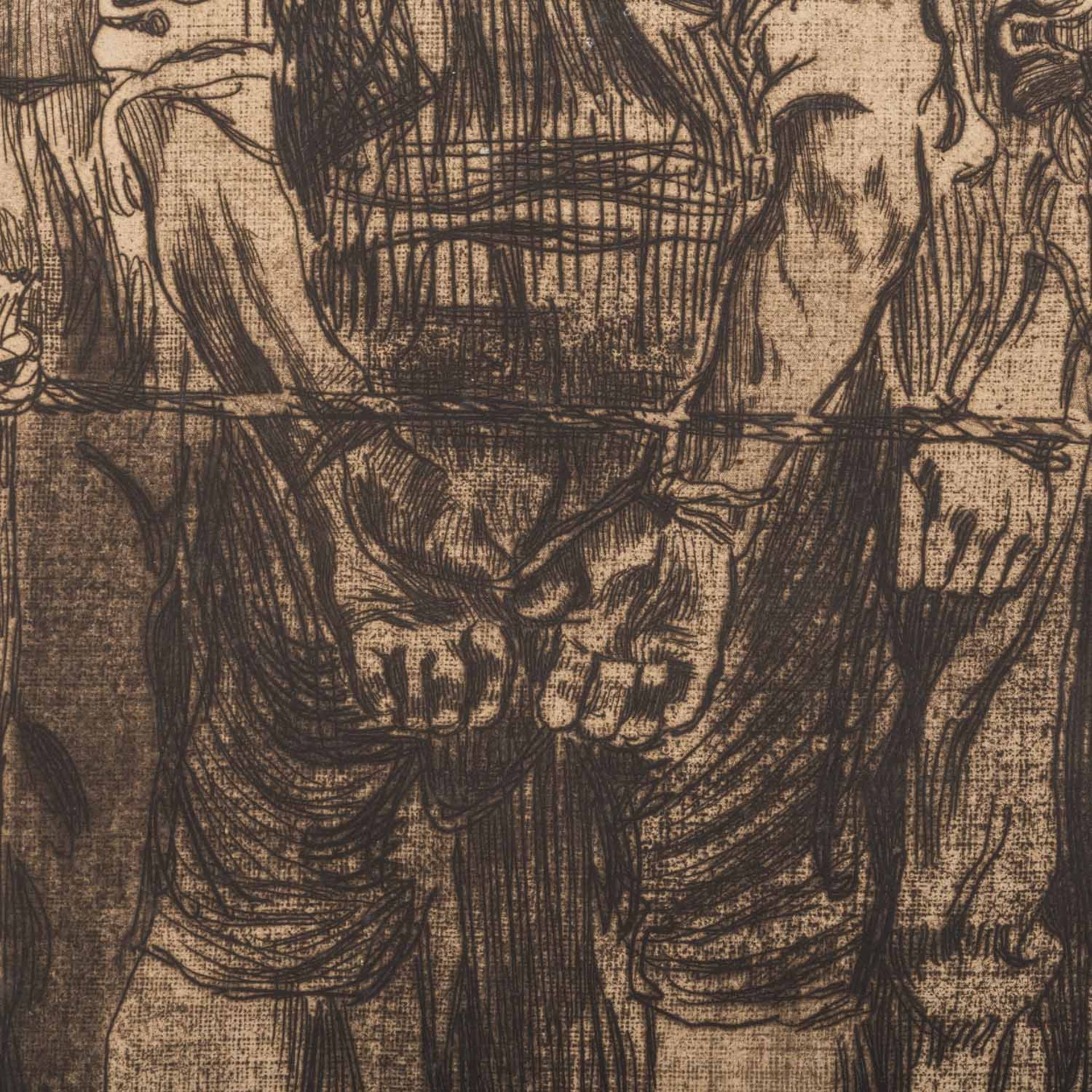 KOLLWITZ, KÄTHE (1867-1945), "Die Gefangenen", Blatt 7 aus dem Zyklus "Bauernkrieg", 1908, - Bild 6 aus 6