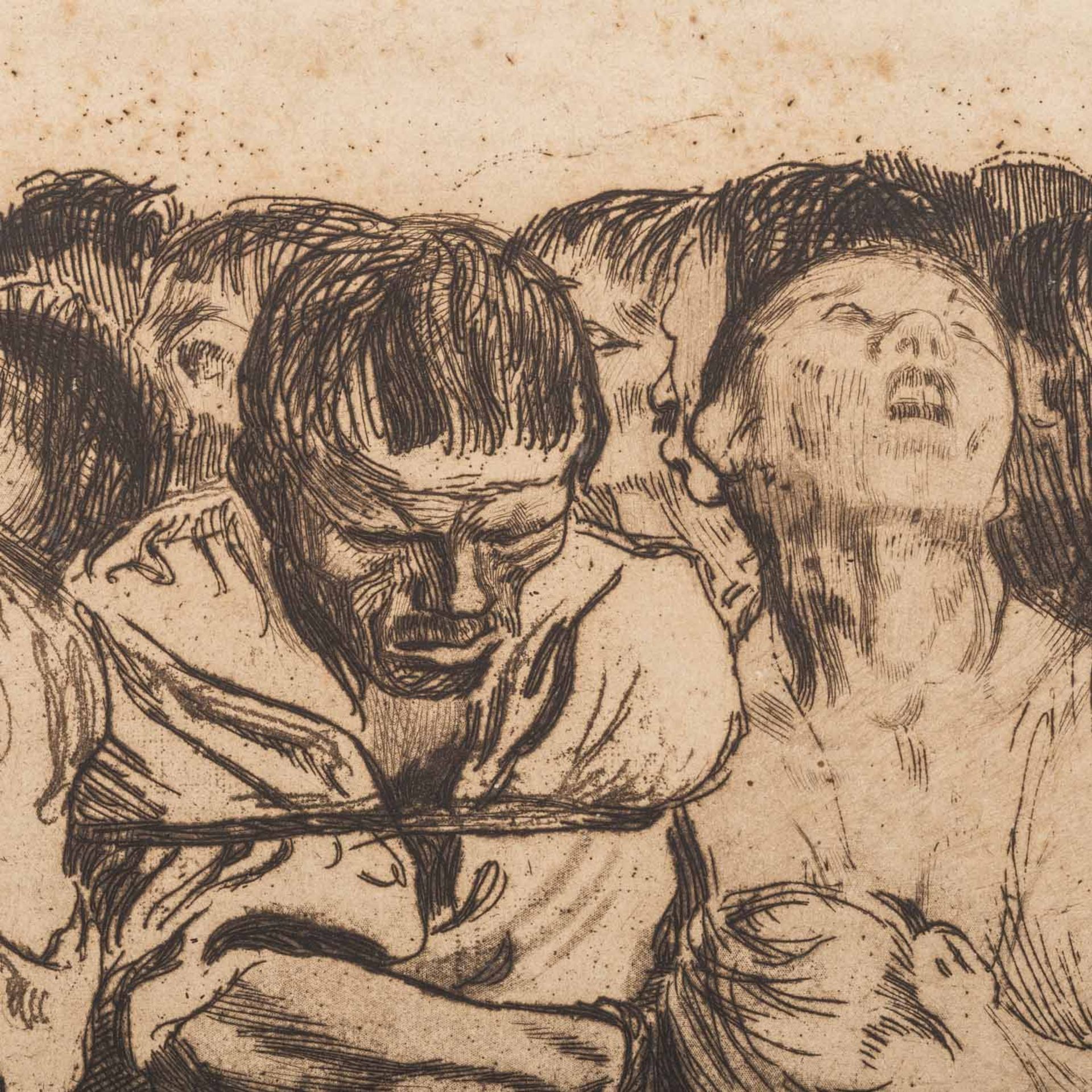 KOLLWITZ, KÄTHE (1867-1945), "Die Gefangenen", Blatt 7 aus dem Zyklus "Bauernkrieg", 1908, - Bild 5 aus 6