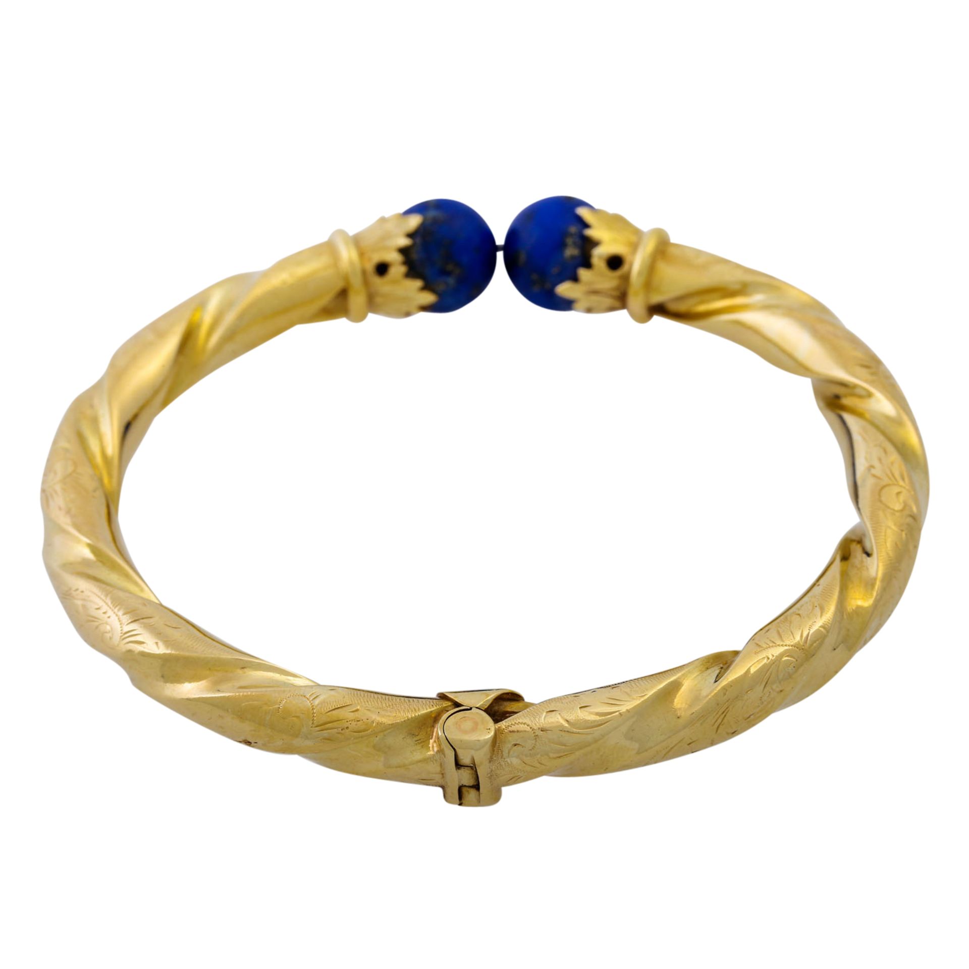 Schmuckset Armreif und Brosche mit Lapislazuli, - Image 3 of 7