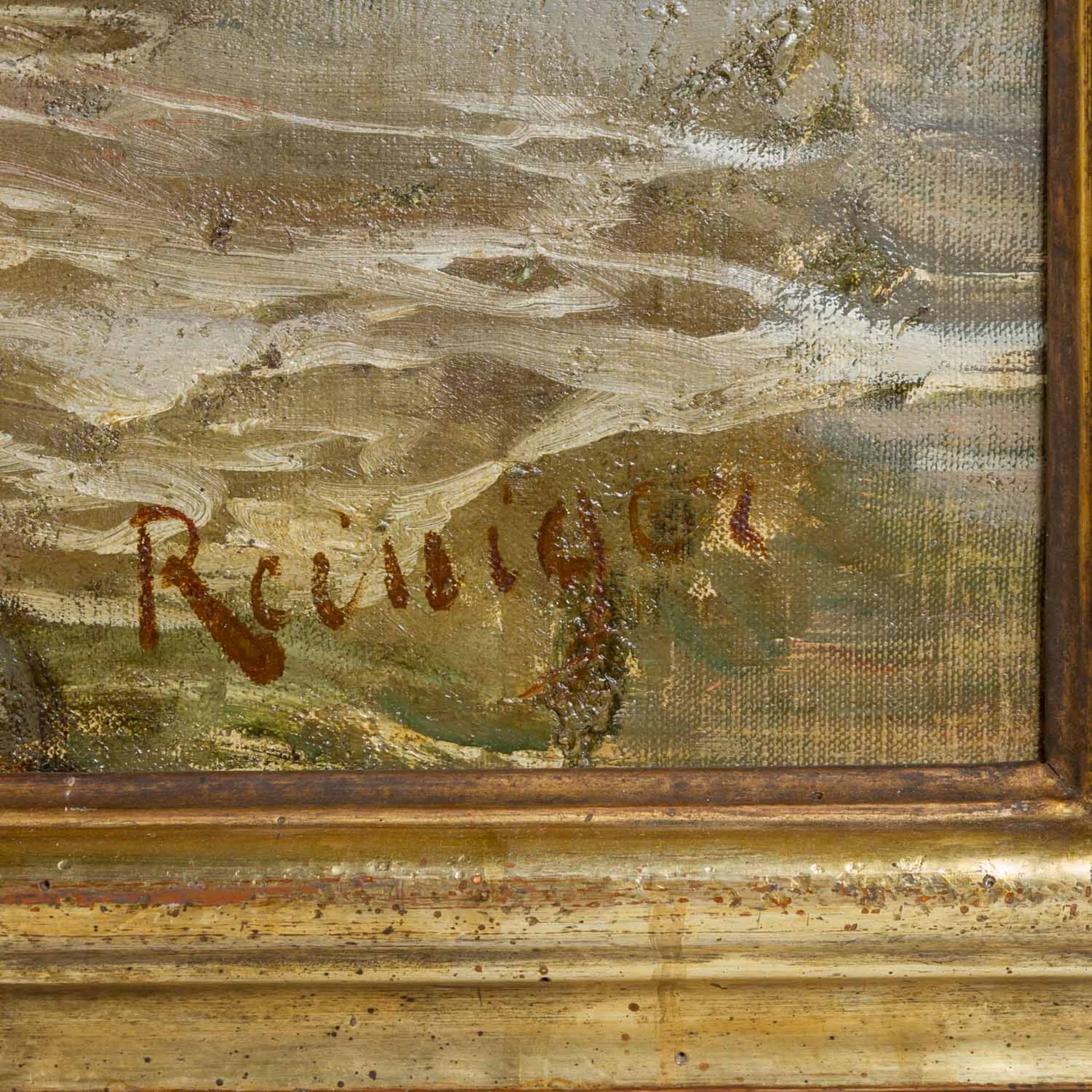 REINIGER, OTTO (Stuttgart 1863-1909 Tachensee b. Korntal), "Felsige Küste", - Image 3 of 4