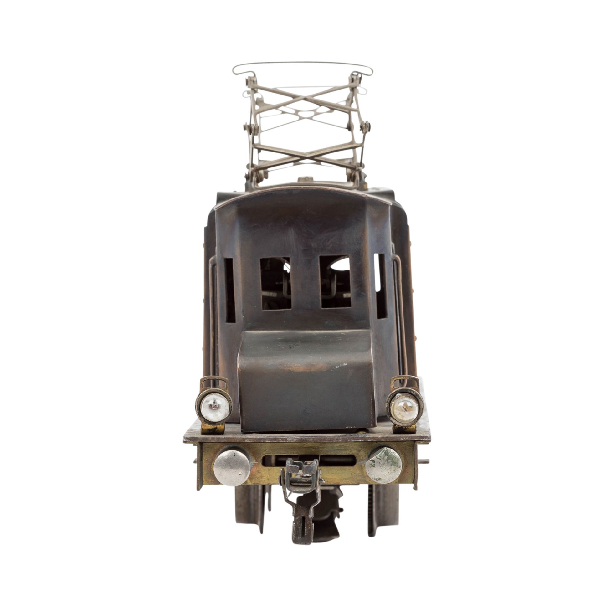 wohl MÄRKLIN E-Lok aus Kupfer, Spur 0, 1930er/40er Jahre, - Bild 2 aus 6