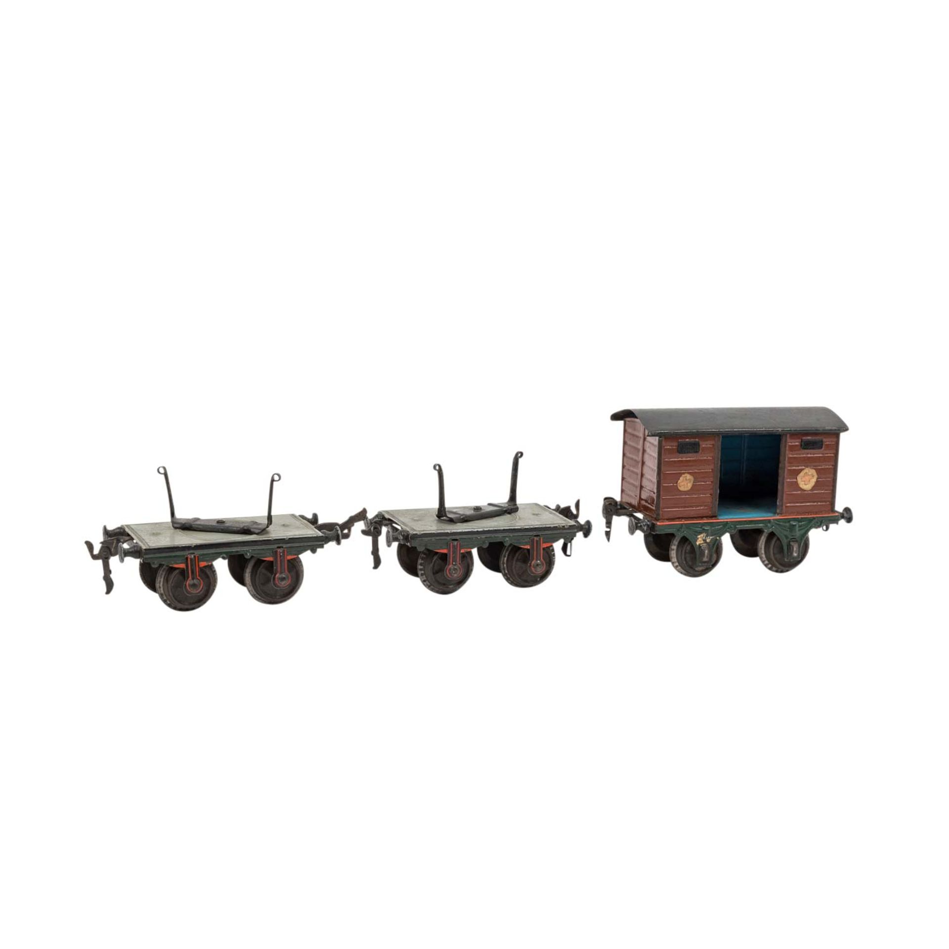 MÄRKLIN drei Güterwagen, Spur 1, vor 1924, - Image 5 of 6