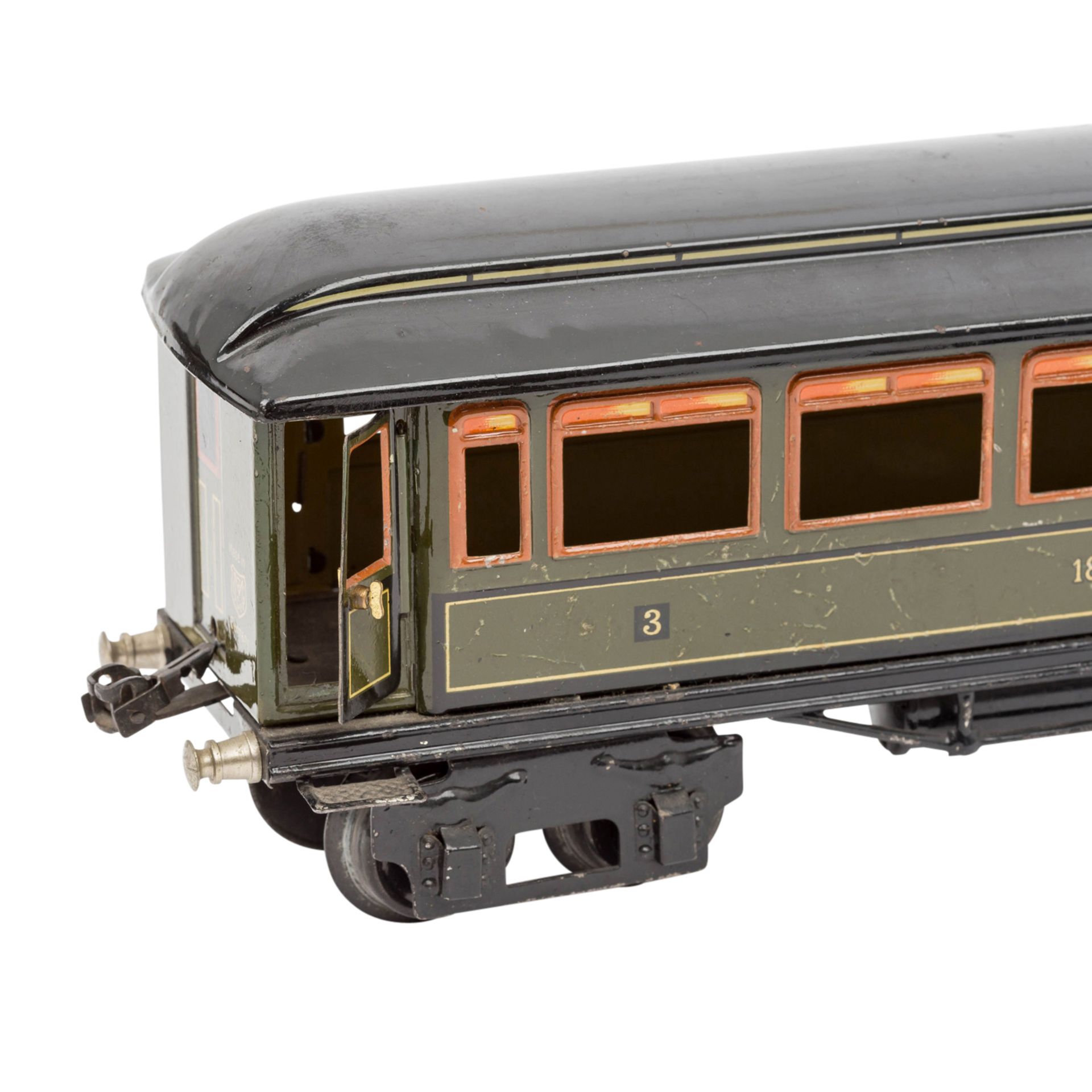 MÄRKLIN zwei Personenwagen und ein Kühlwagen, Spur 1, 1925-1937, - Image 8 of 8