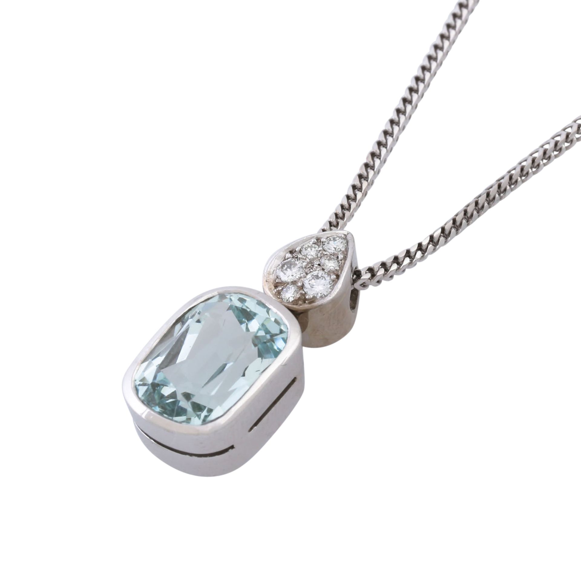 Collier aus Anhänger mit Aquamarin von ca. 7,8 ct und Brillanten - Image 4 of 7