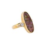 Ring mit Boulderopal und 2 Brillanten,