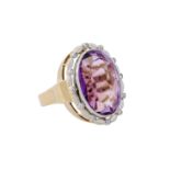 Ring mit Amethyst und Daimantrosen,