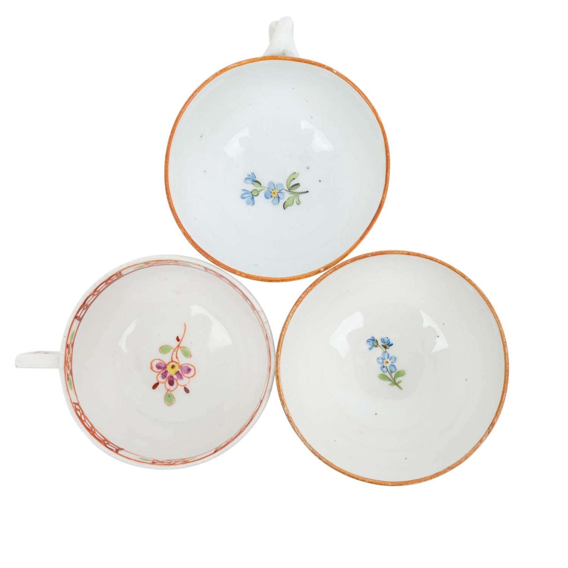 MEISSEN 3 Tassen mit Untertassen, Marcolinizeit (1774-1813). - Image 6 of 7