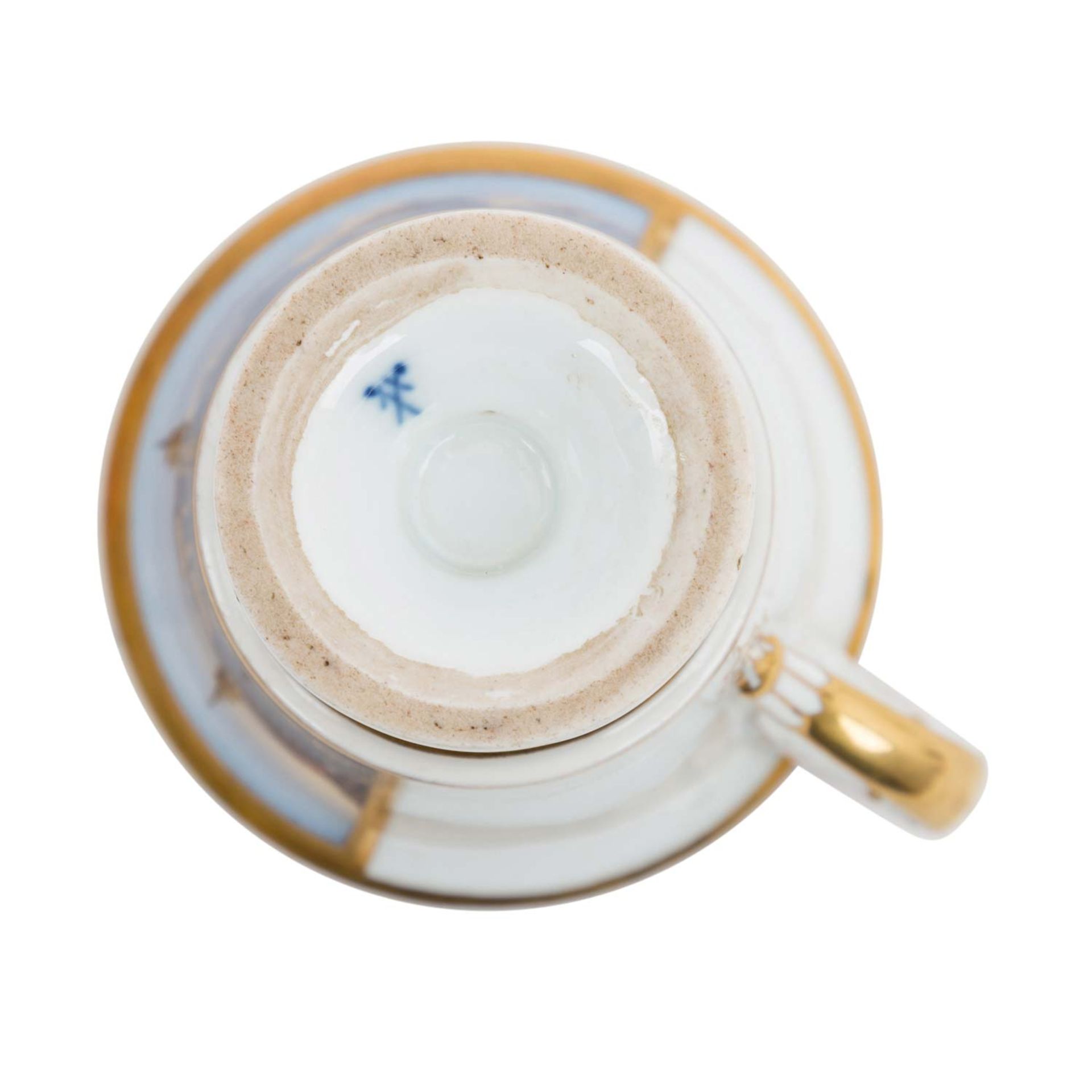 MEISSEN Biedermeier-Tasse und Untertasse 'Dresden', 1. Wahl, 1. Hälfte des 19. Jh. - Image 6 of 8