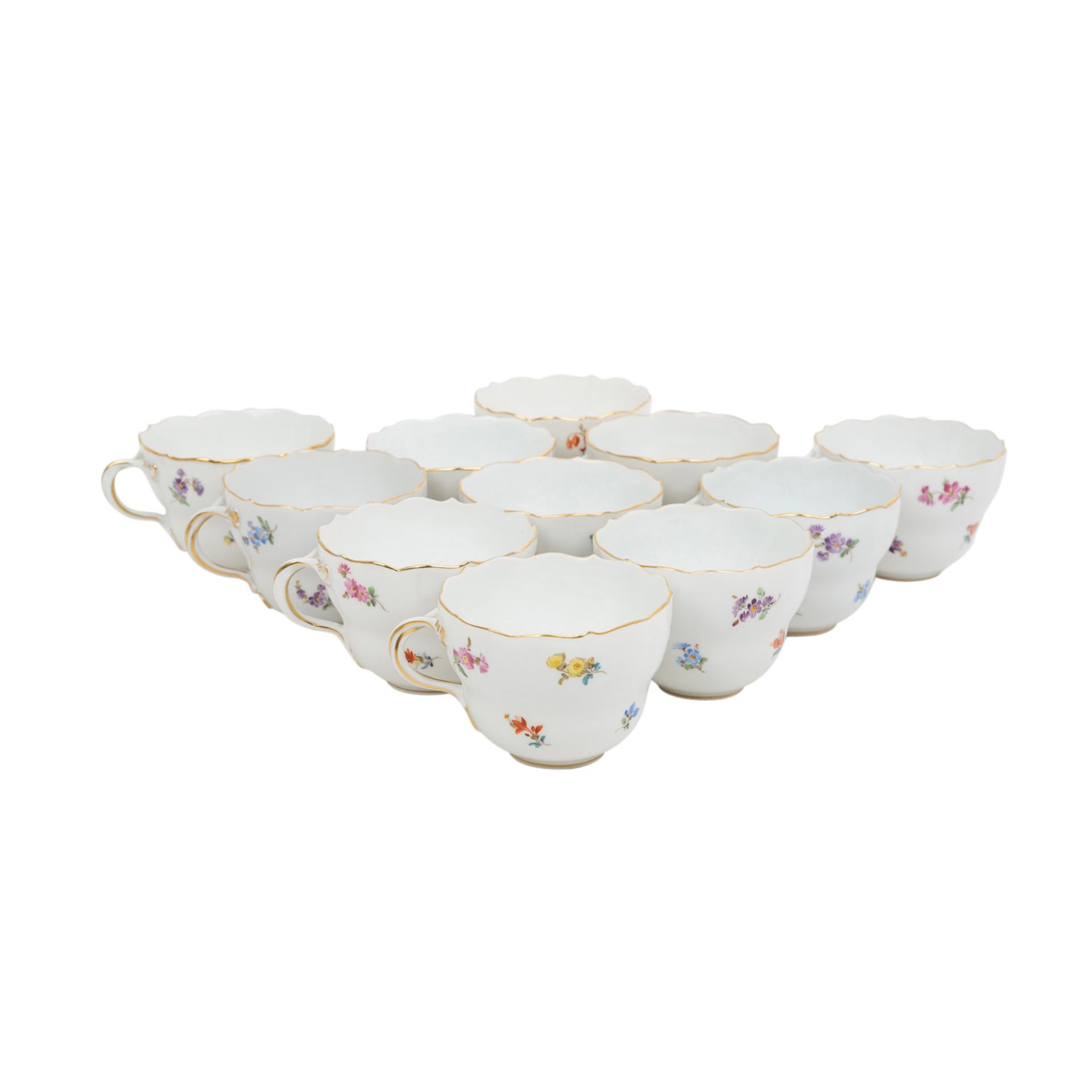 MEISSEN 40-tlg. Kaffeeservice f. 9-11 Personen 'Streublümchen', 1. und 2. Wahl, überwiegend Pfeiffer - Image 17 of 30