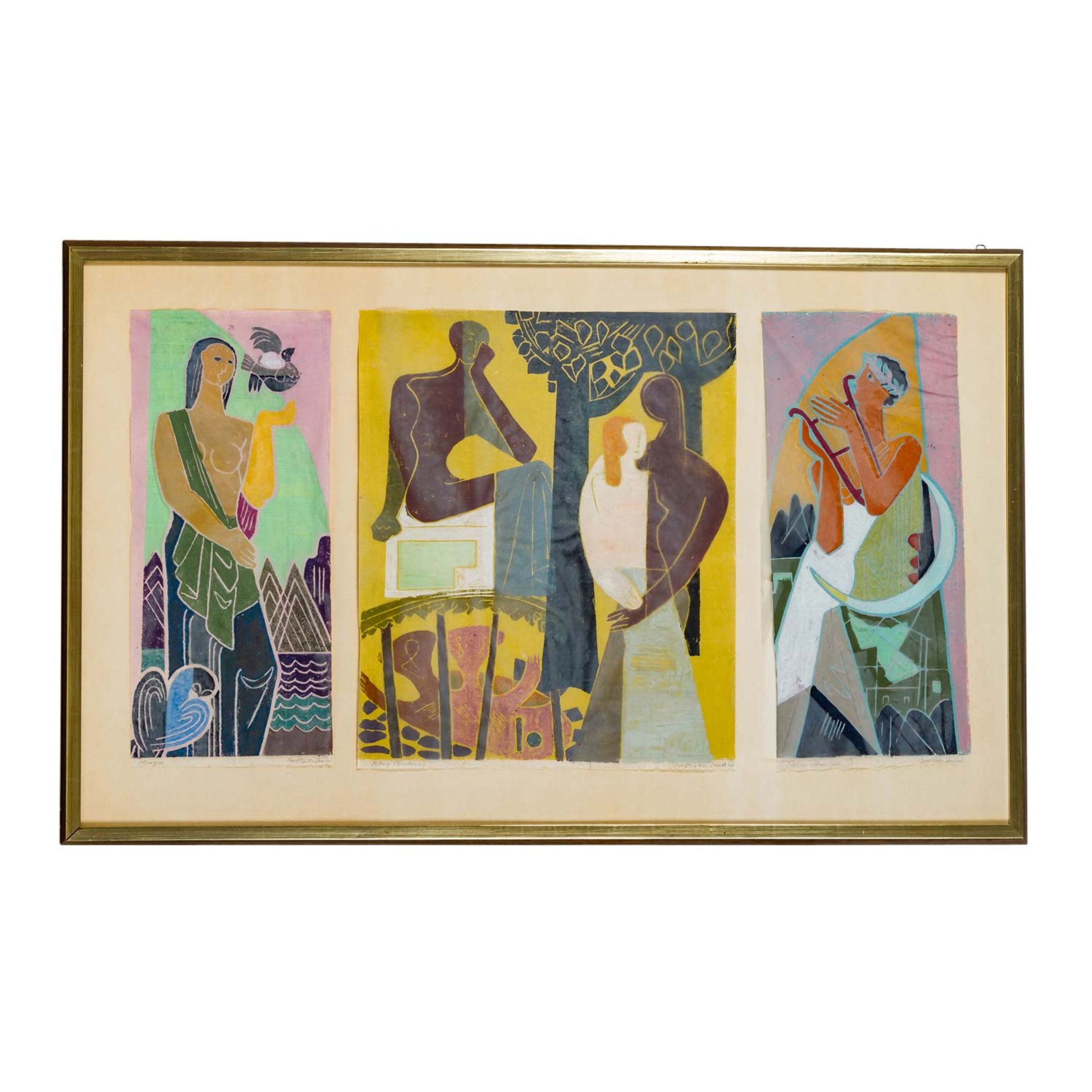 MÜLLER-LANDAU, ROLF (1903-1956), Triptychon "Morgen - Mittag (Euphorie) - Orpheus Abendlied", - Image 2 of 8