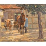 ZEYER, ERICH (1903-1960) "Bauer mit Pferdegespann"