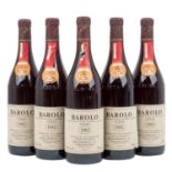 BAROLO 5 Flaschen PALLADINO & C. SERRALUNGA D'ALBA 1982