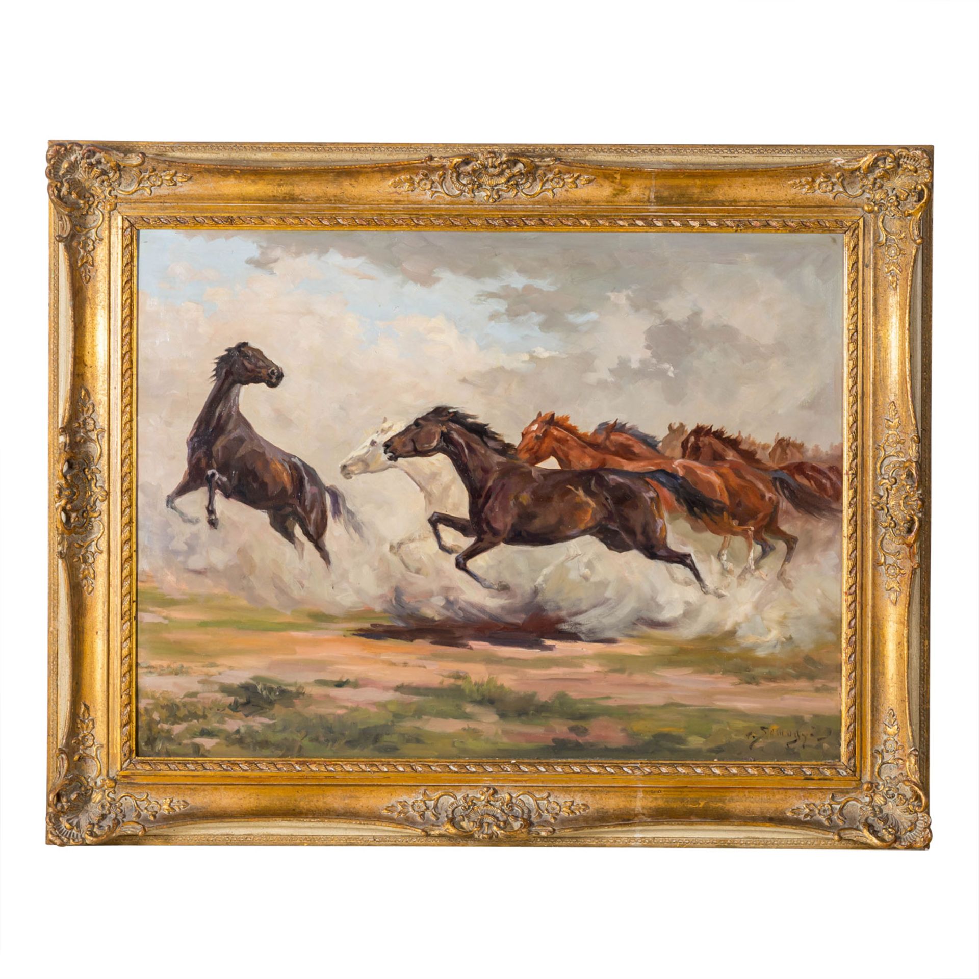SOMOGYI, ISTVAN von (1897-1971), "Galoppierende Pferde in der Puszta", - Image 2 of 10