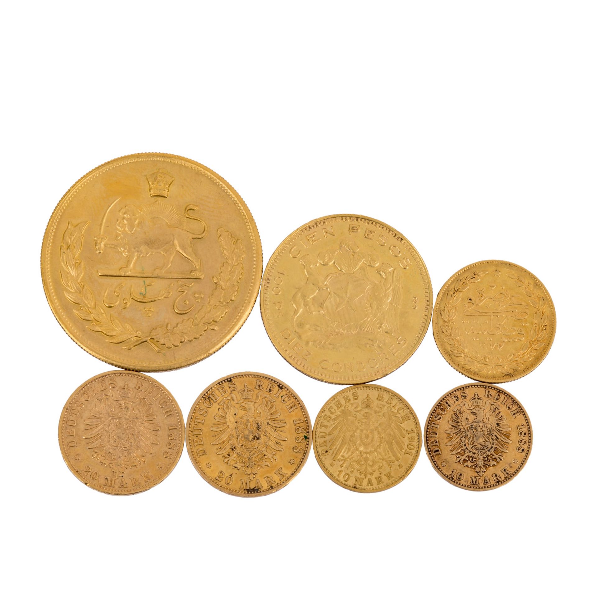 Interessantes GOLDLOT knapp 83 g fein mitIran/Persien 5 Pahlawi ca. 36,6 g fein, Türk - Bild 2 aus 2