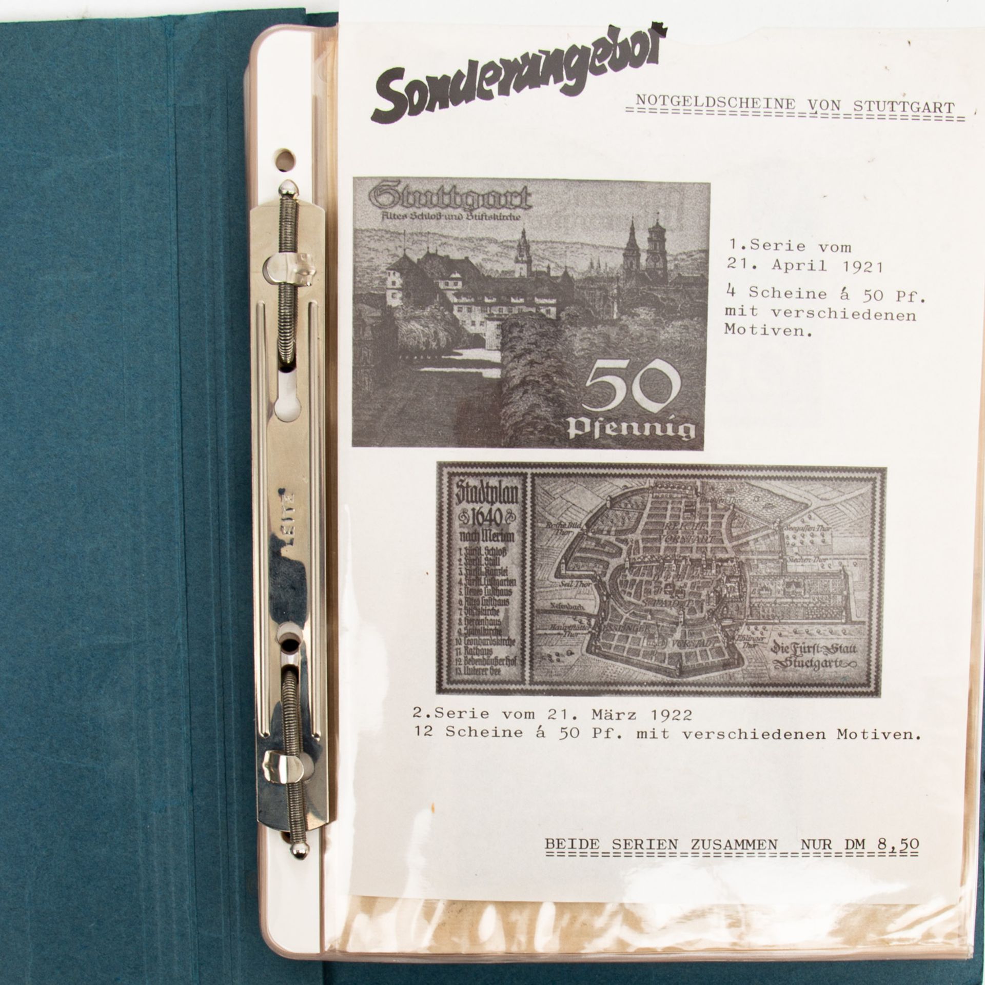 Banknotensammlung - Kleines Album, darunterStuttgart Stadtkassenscheine, diverses Krie - Bild 2 aus 4