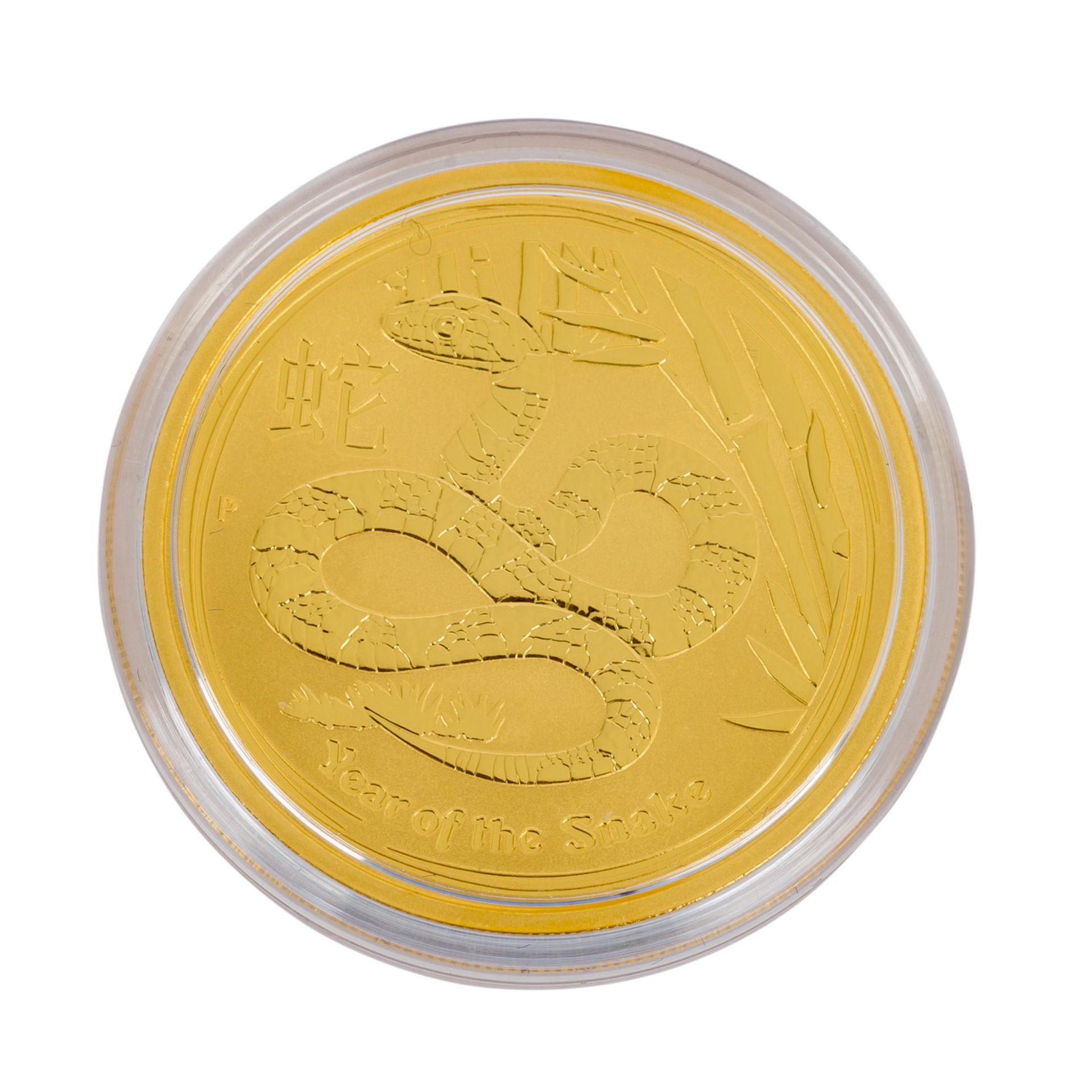 Australien/Gold - 100 Dollars 2013, Lunar II,Year of the Snake, stgl, minimalste Kratz