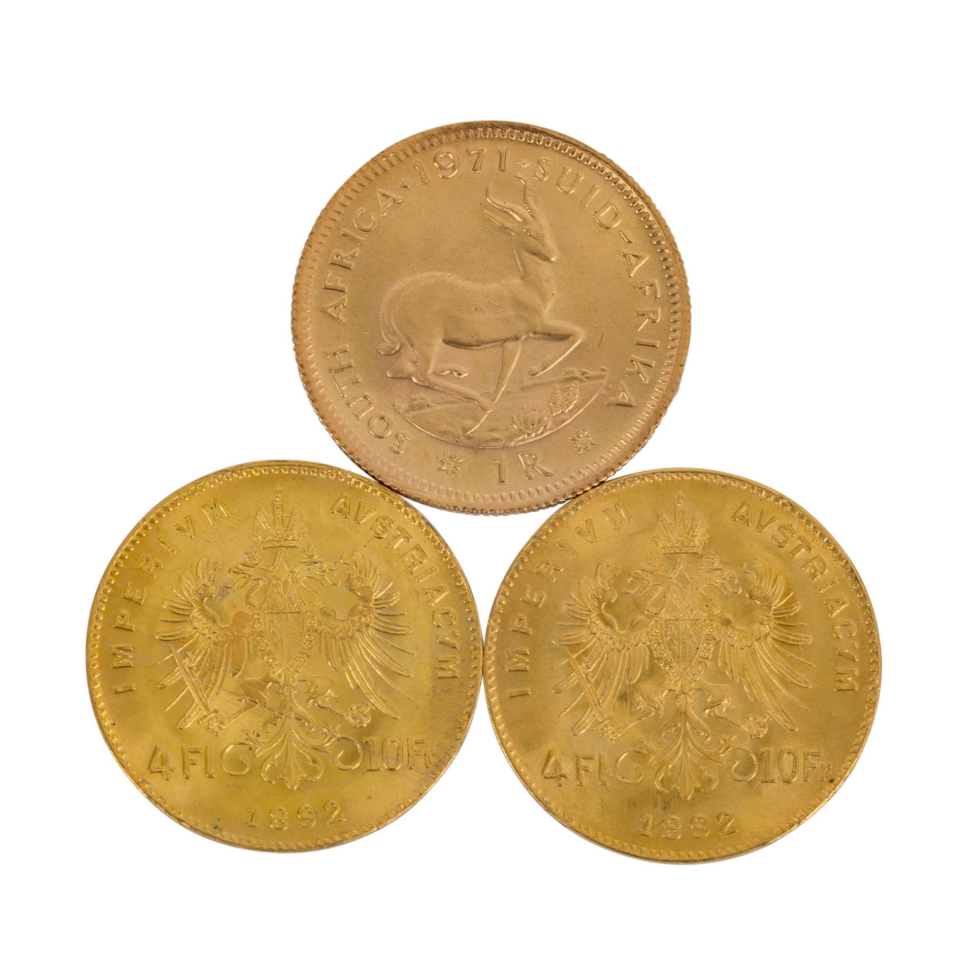 Investmentgold Österreich und Südafrika -2 x Österreich - 4 Florin 1892/NP, Franz-J - Image 2 of 2