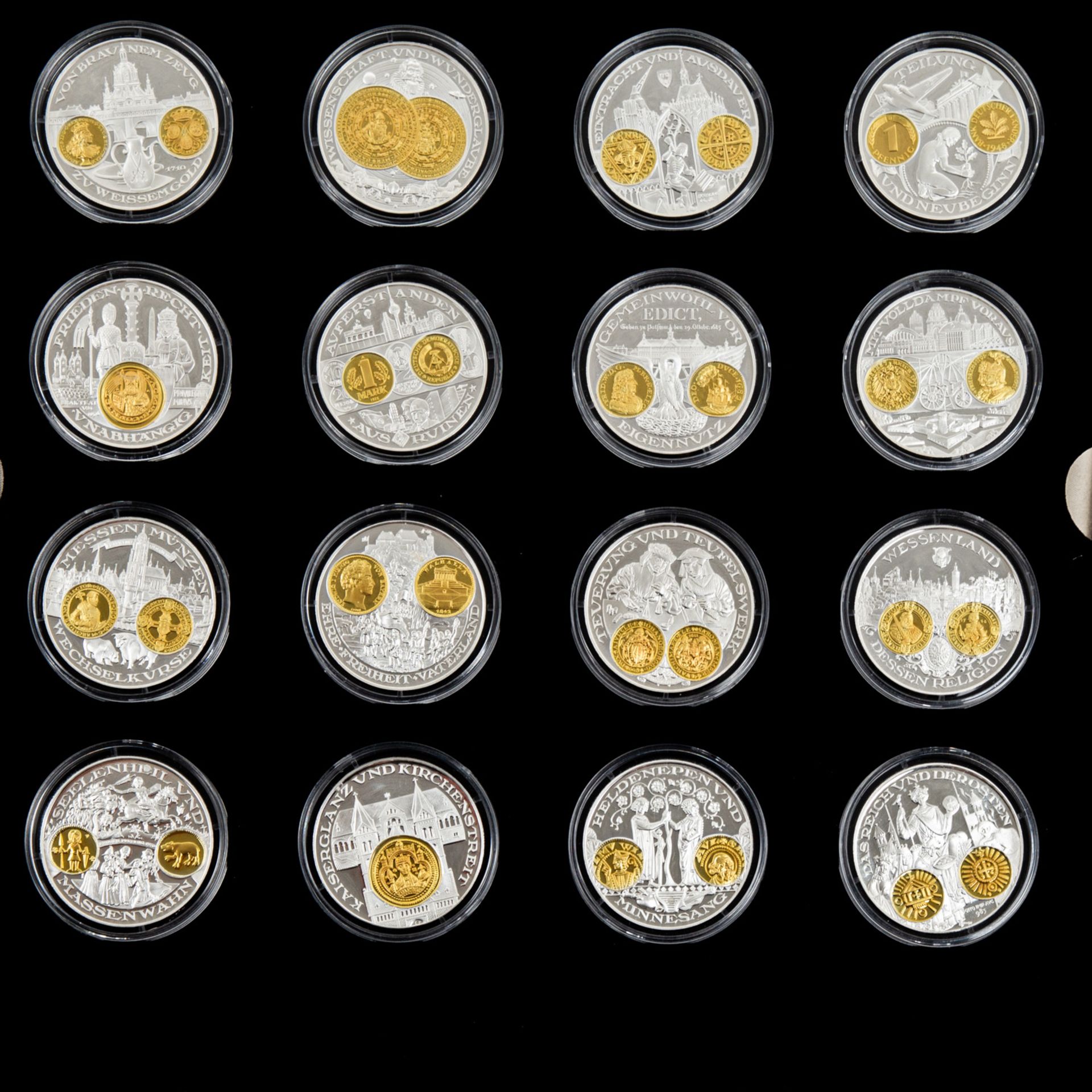 SILBERTRAUM Medaillen 1200 Jahre Deutsche Münze,48 Medaillen in Silber 999/1000 mit T - Bild 2 aus 3