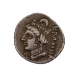 Paphlagonien/Kromna - Drachme 4.Jh.v.Chr.,Av: Kopf der Hera mit Zinnenkrone, dreifache