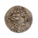Thrakien/Maroneia - Tetradrachme 2.-1. Jh. v.Chr.,Av: Kopf des jugendlichen Dionysos m