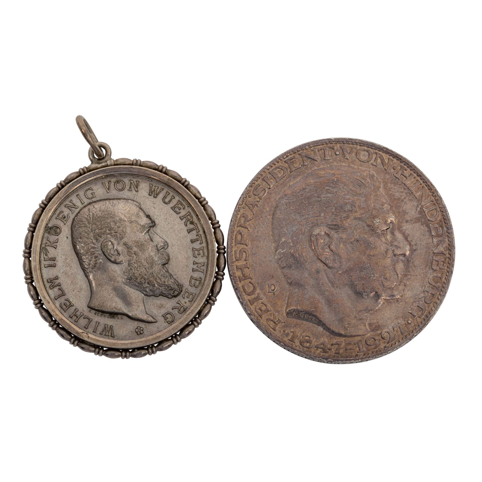2 Medaillen, Dt. Kaiserreich und Weimarer Republik -1 x Weimarer Republik - Silbermeda