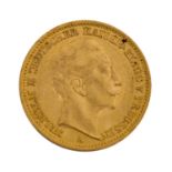 Preussen/GOLD - 20 Mark 1909 A,Wilhelm II., ca. 7,16 g fein, ss, etwas fleckig