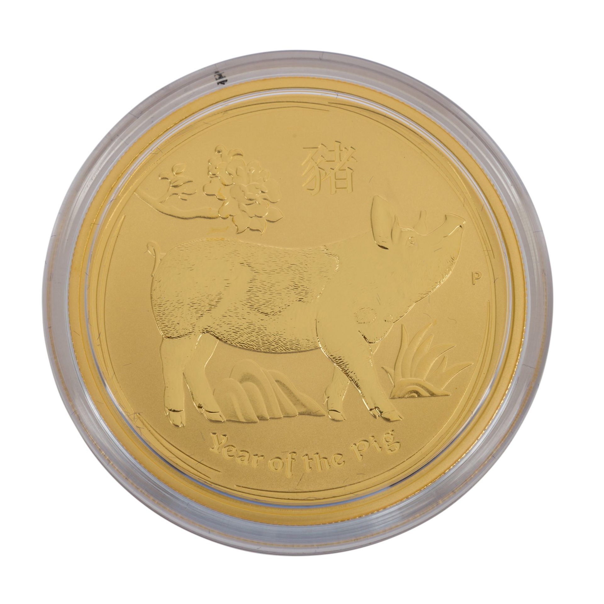 Australien/Gold - 100 Dollars 2019, Lunar II.,Year of the pig, stgl-spgl, 1 Unze Gold