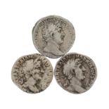 3 Münzen des Römischen Kaiserreichs -dabei 1 x Röm. Kaiserreich - Denar 2.Jh.n.Chr,