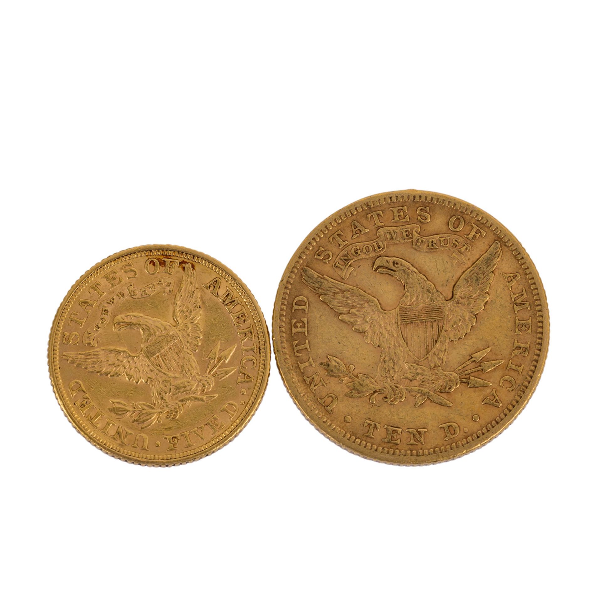 Goldmünzen USA. 19.Jh. -1 x USA - 10 Dollars 1895, Liberty Head, ss, berieben,Tönung - Image 2 of 2