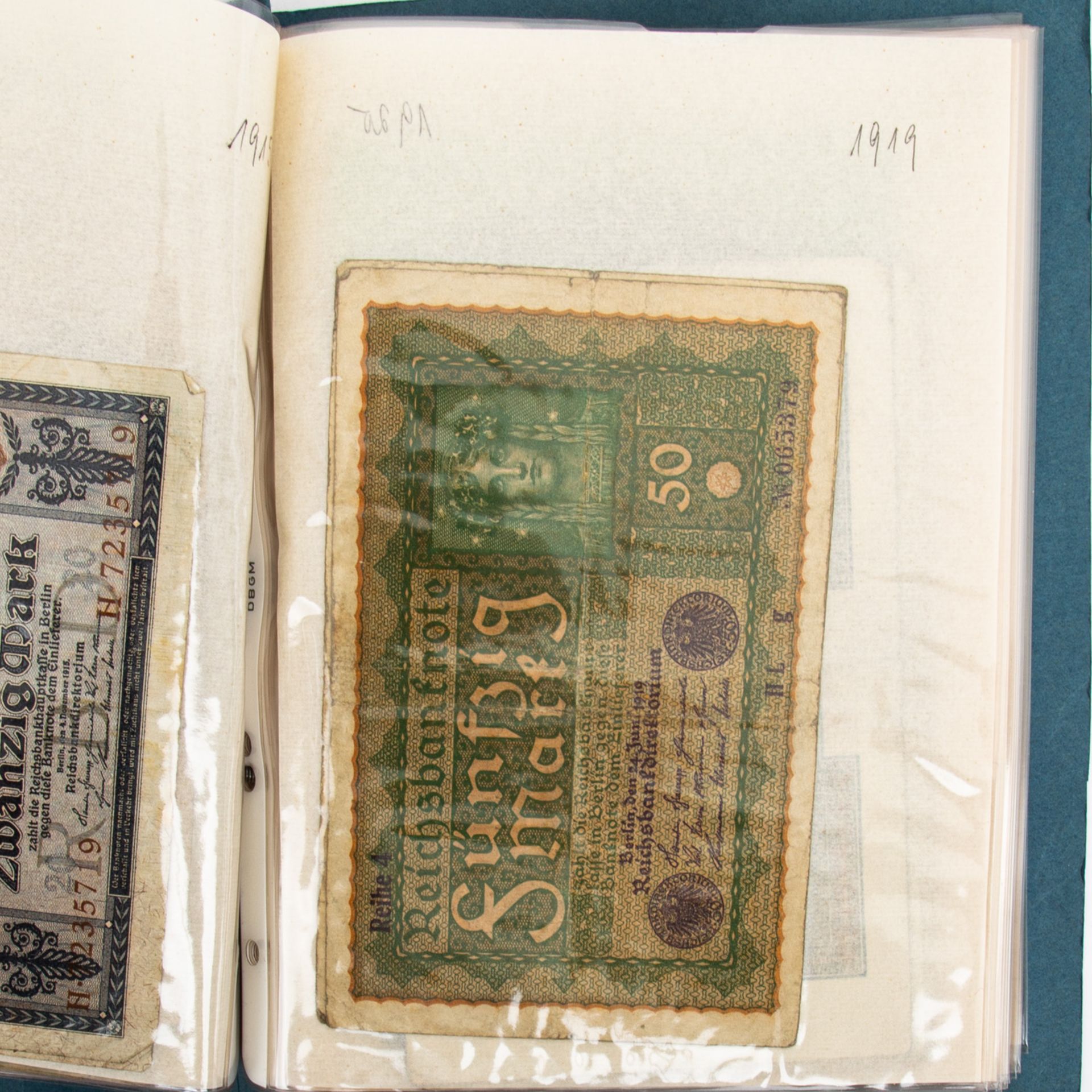 Banknotensammlung - Kleines Album, darunterStuttgart Stadtkassenscheine, diverses Krie - Bild 4 aus 4