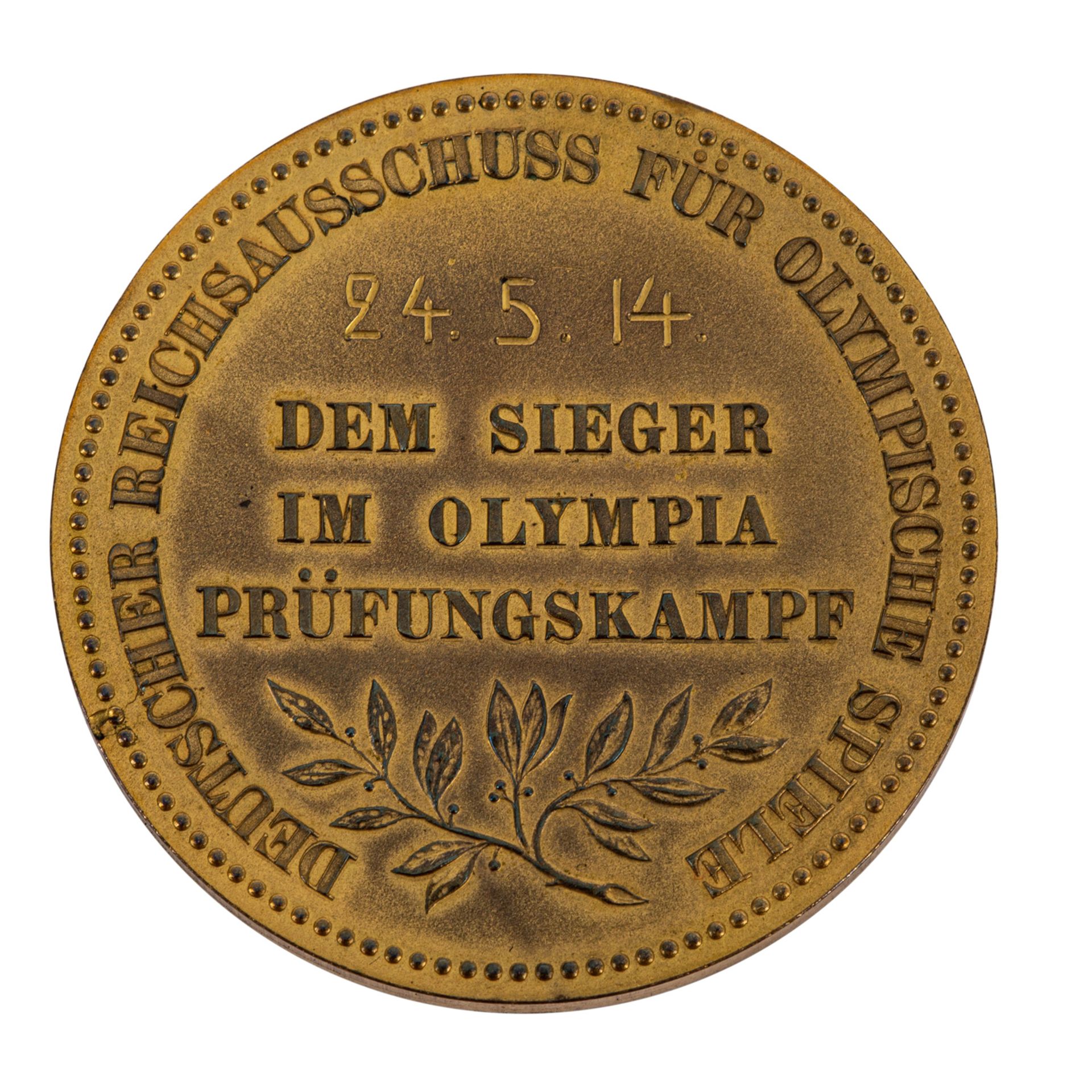 Dt. Kaiserreich - Bronzemedaille 1914, Kaiser Wilhelm II., Deutscher Reichsausschuss für Olympische - Bild 2 aus 2