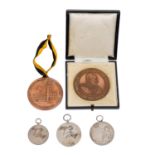 Württemberg - Medaillenlot.a) Bronzefarbene Medaille König Wilhelm II. im originalen