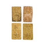 Japan – 4 x Gold Nibu-Kín, Meji Äraaus 1866-1869, je ca. 3 Gramm, etwa 200/220 vo