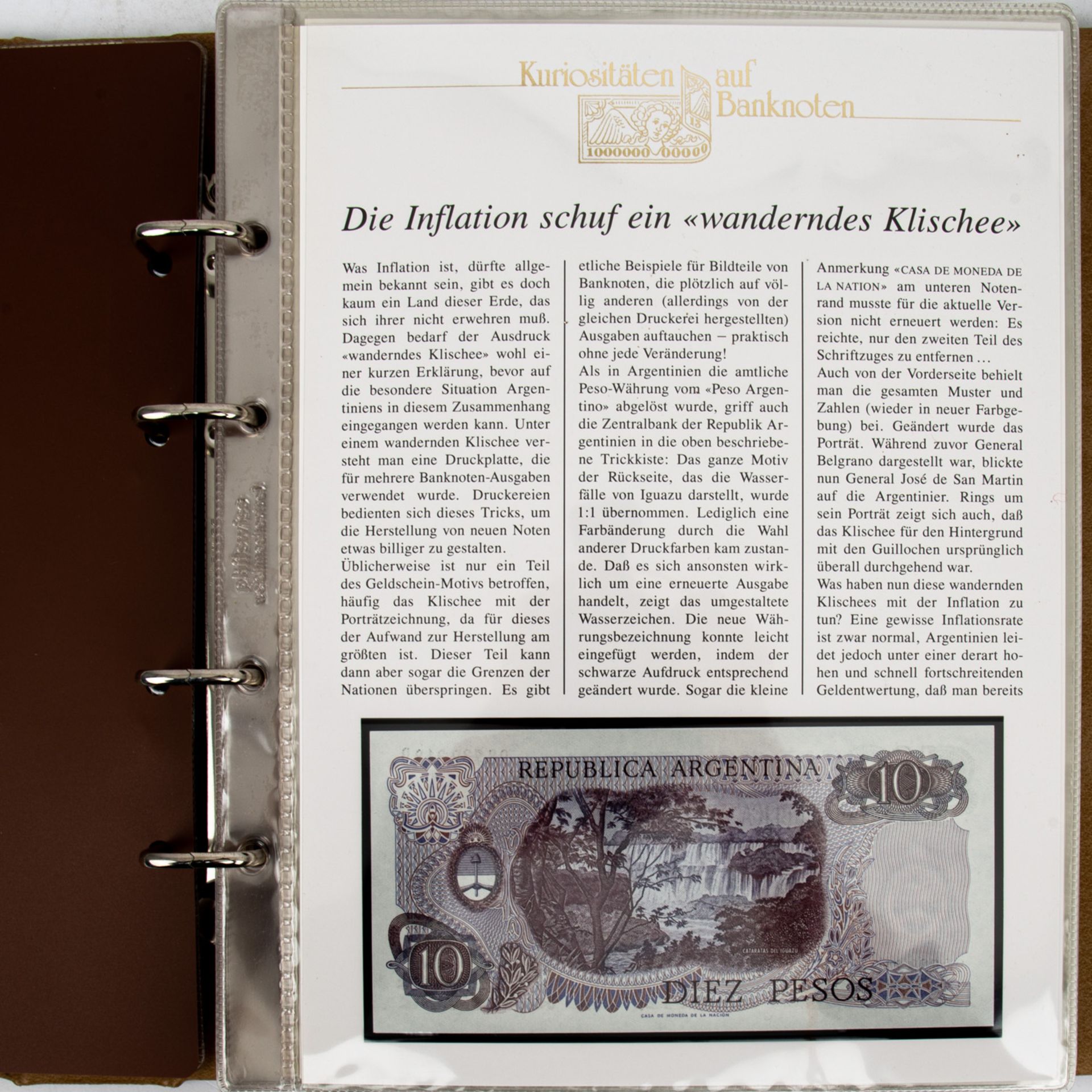 "Kuriositäten auf Banknoten" -2 Sammelalben mit Banknoten und Proben, u.a. aus Argent - Bild 2 aus 6
