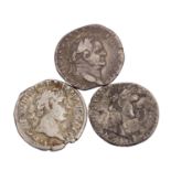 3 antike römische Denare/Silber -dabei u.a. 1 x Röm. Kaiserzeit - Denar Ende 1.Jh./