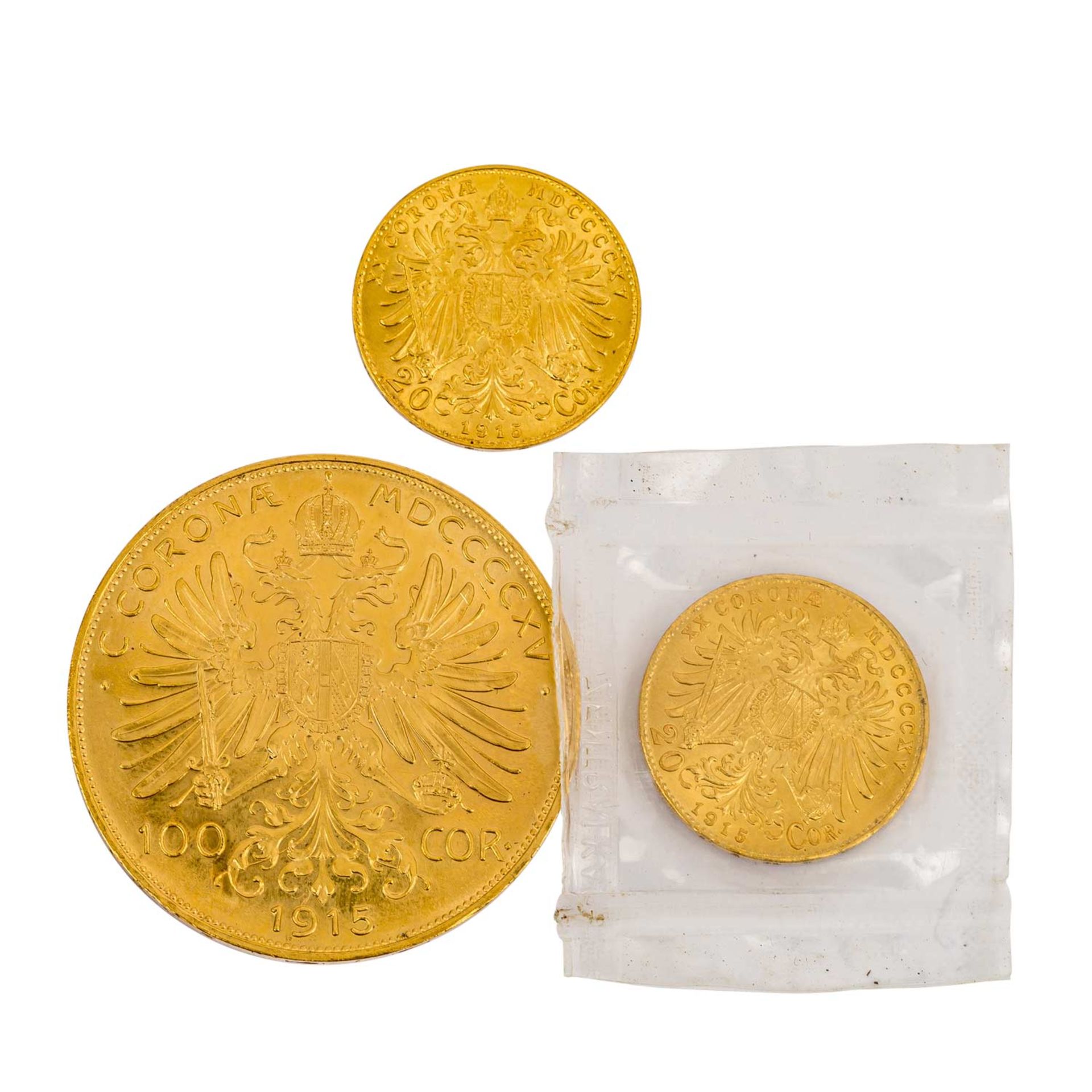 Österreich/GOLD -1 x Österreich - 100 Kronen 1915/NP, Franz-Joseph. vz, minimalst be - Image 2 of 2