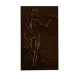 Nürnberg, Stadt - Einseitige Bronzeplakette 1908 nach einem Entwurf von F. Hörnlein