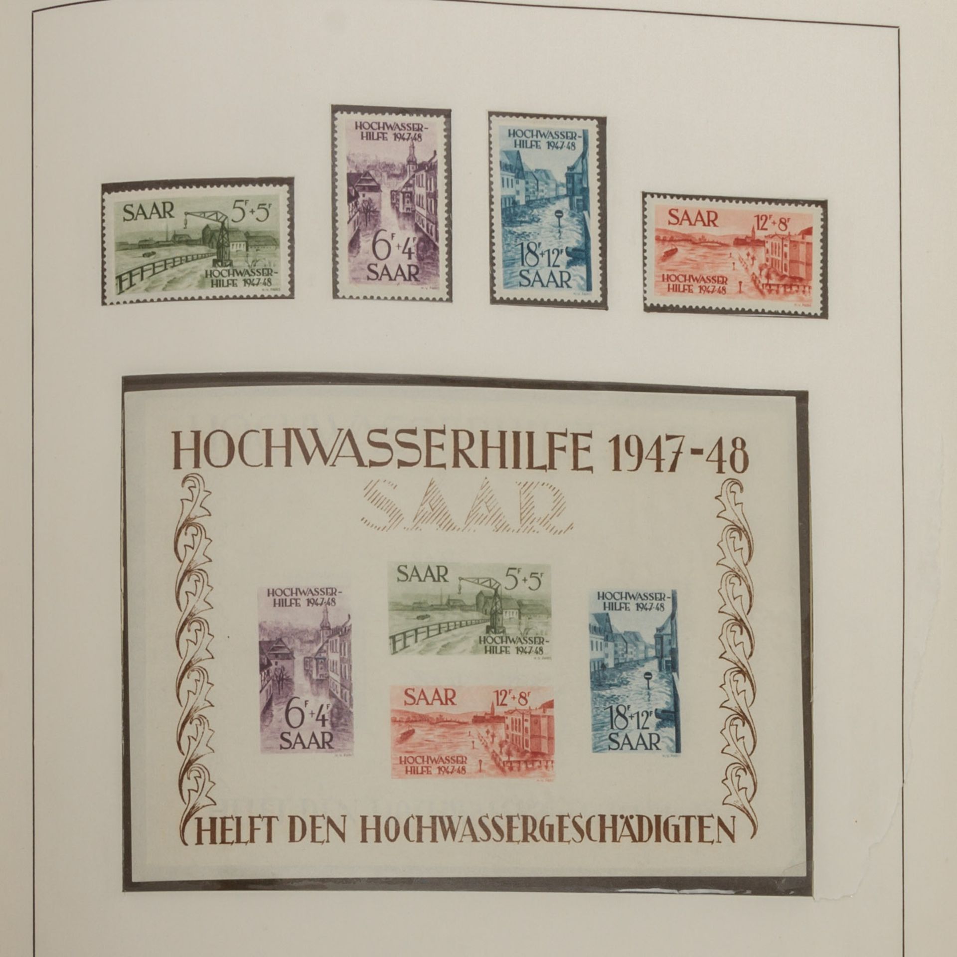 Saargebiet / Saarland 1920-59 Sehr sauber geführte Sammlung mit Erstfalz. Komplett mi - Bild 5 aus 5