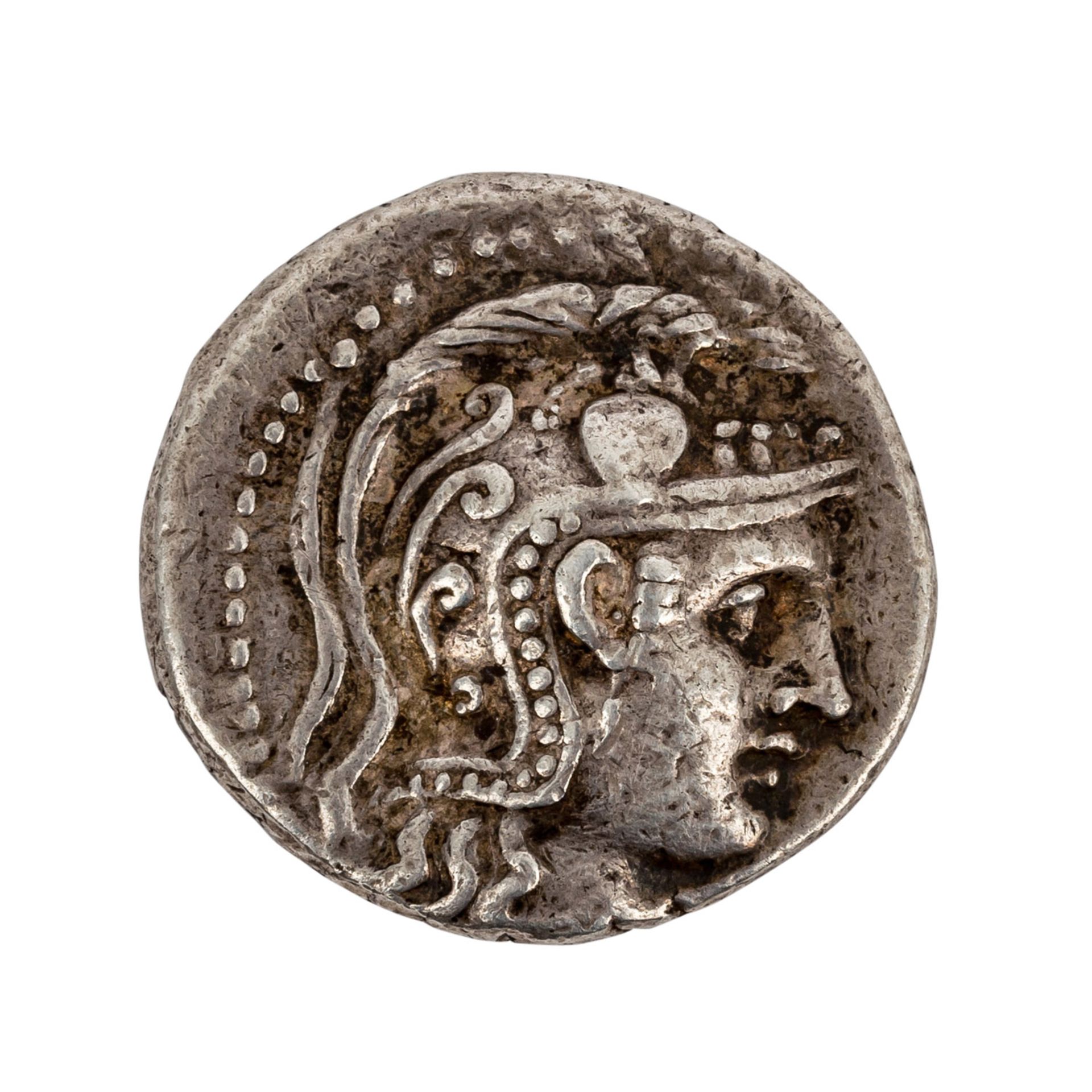 Griechenland - Tetradrachme 2.H. 2.Jh.v. Chr., Athen, Av: Athenakopf mit Helm, Rv: Eul