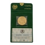 Selten! Albanien/GOLD - 100 Leke 1969, Shqiperi, ca. 17,7 g fein, PP, im originalen