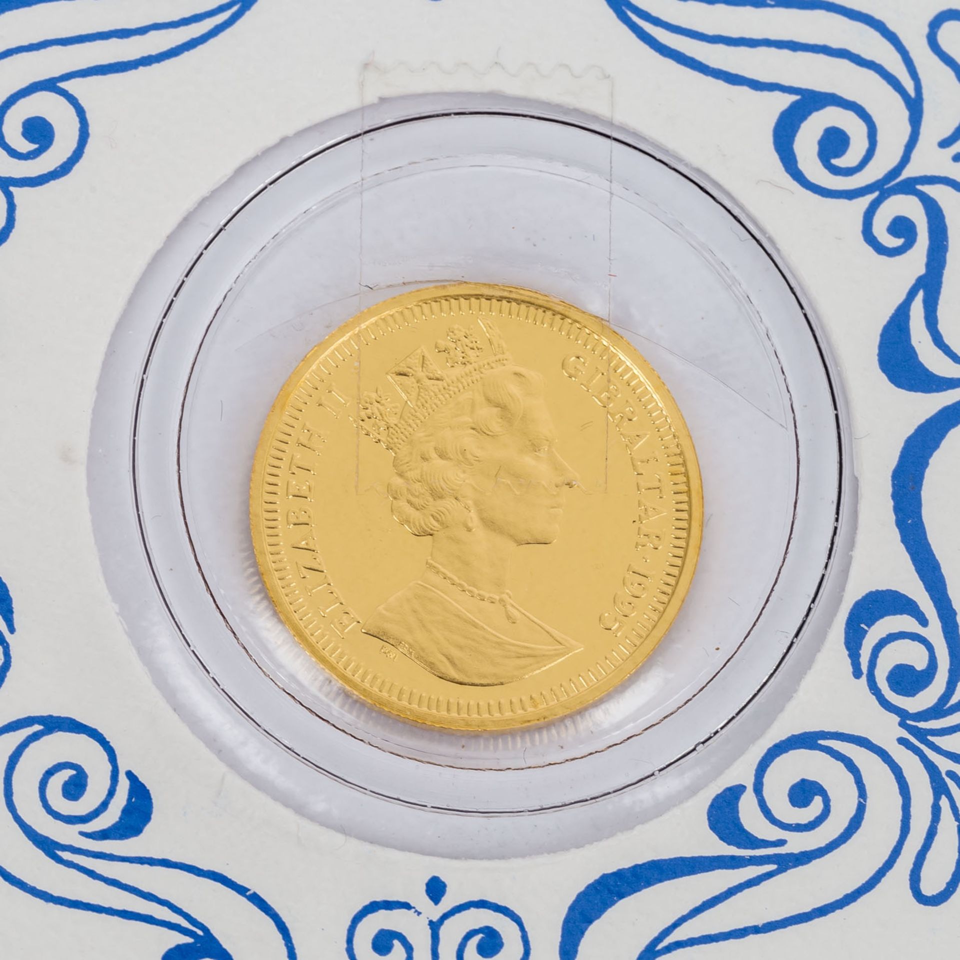 Gibraltar 1 Royal /GOLD Jg, 1995, PP, 6,22g fein in BW-Blister. | Gibraltar 1 - Bild 2 aus 3